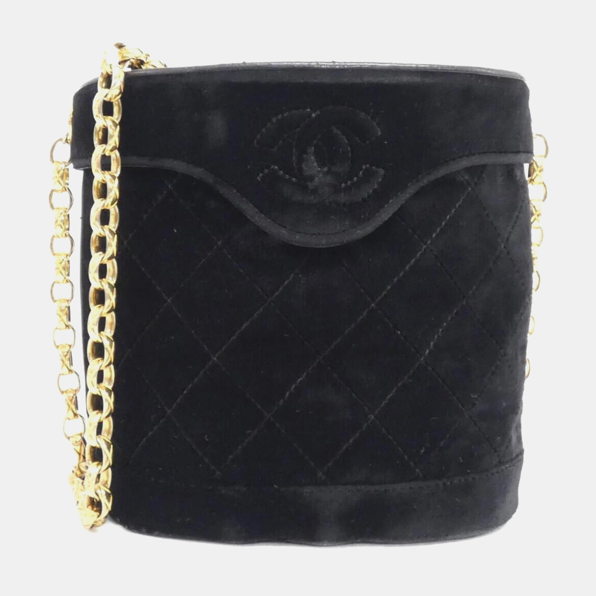 

Chanel Black Velvet Vintage CC Shoulder Bag