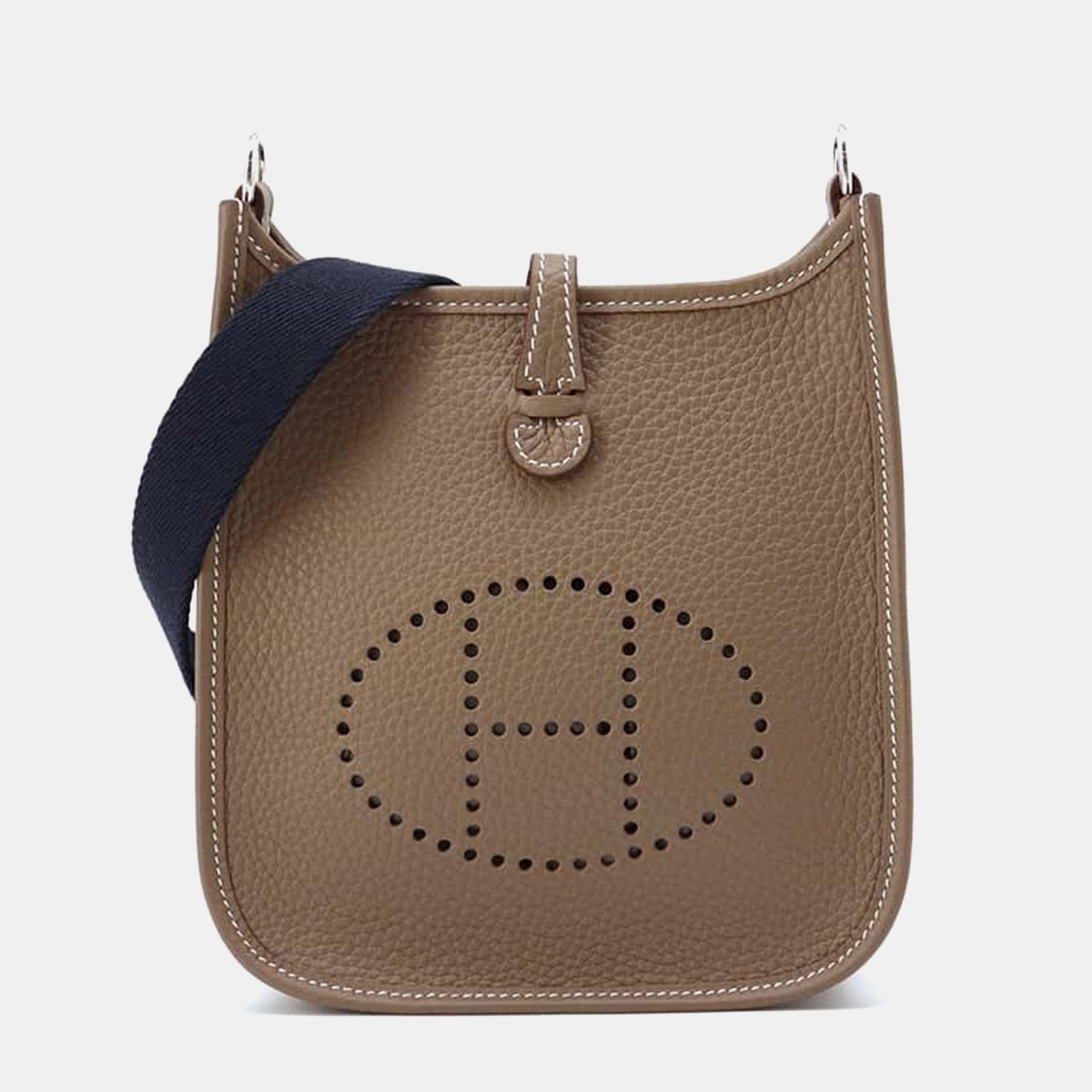 

Chanel Gray Calf Leather Mini Shopping Tote Bag, Grey