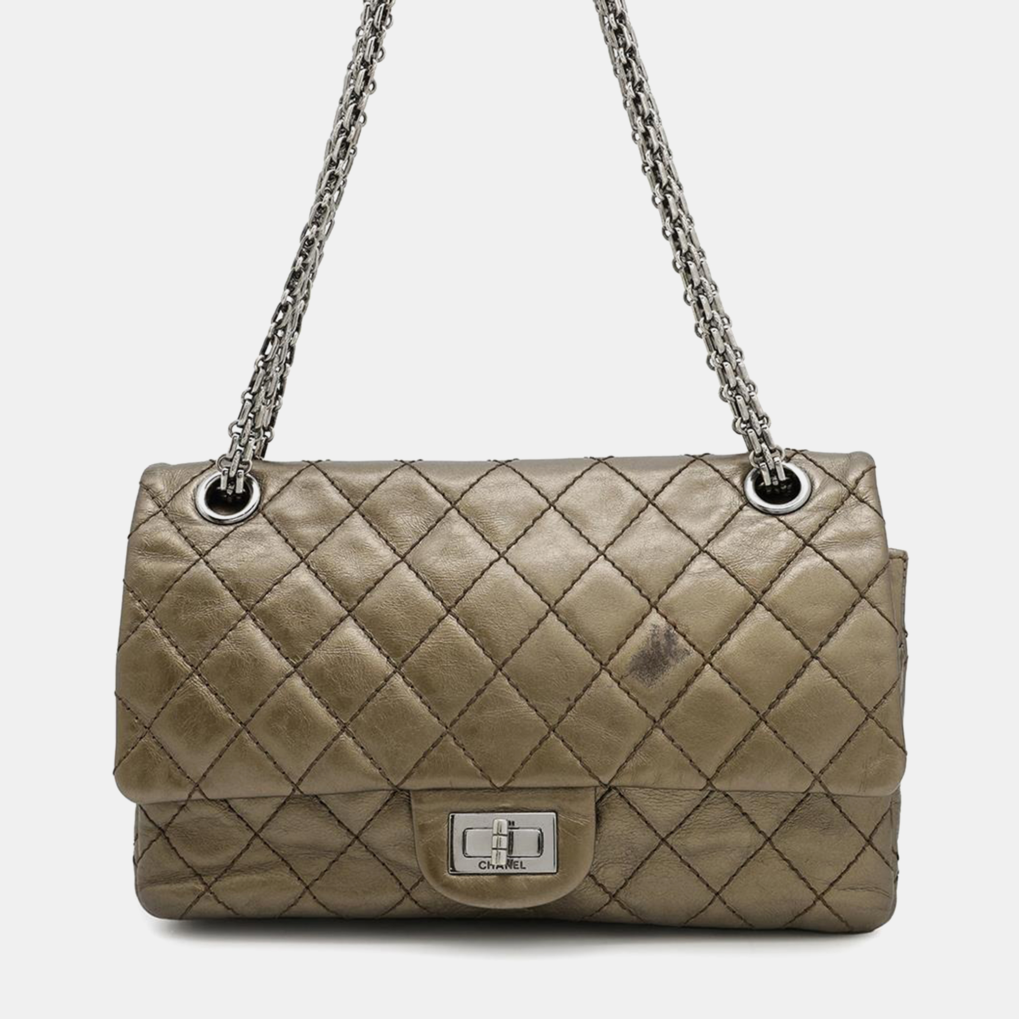 

Chanel 2.55 Chain shoulder Bag Bronze Leather, Orange