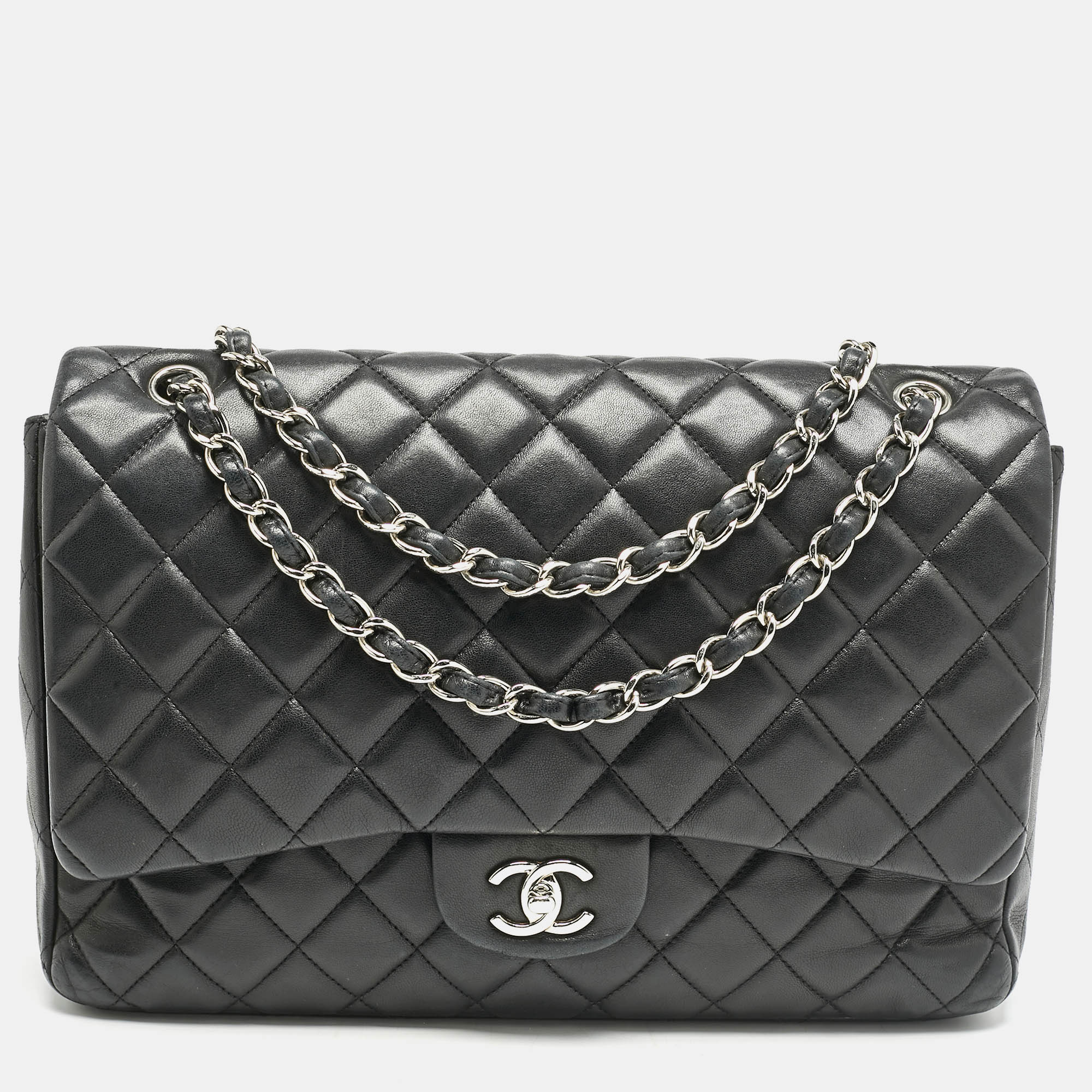 

Chanel Black Quilted Leather Maxi Classic Single Flap Bag
