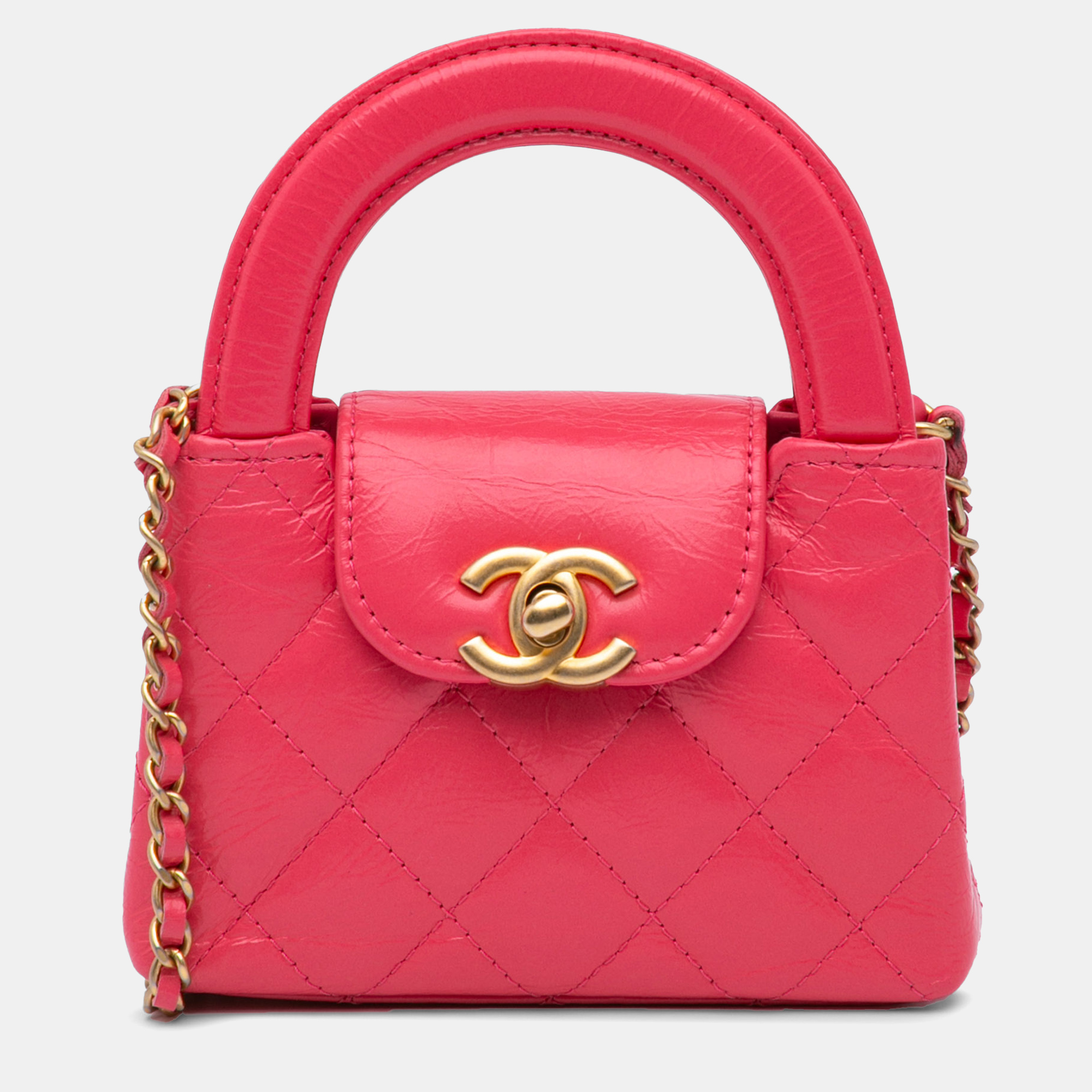

Chanel Pink Nano Aged Calfskin Kelly Mini Shopper Bag