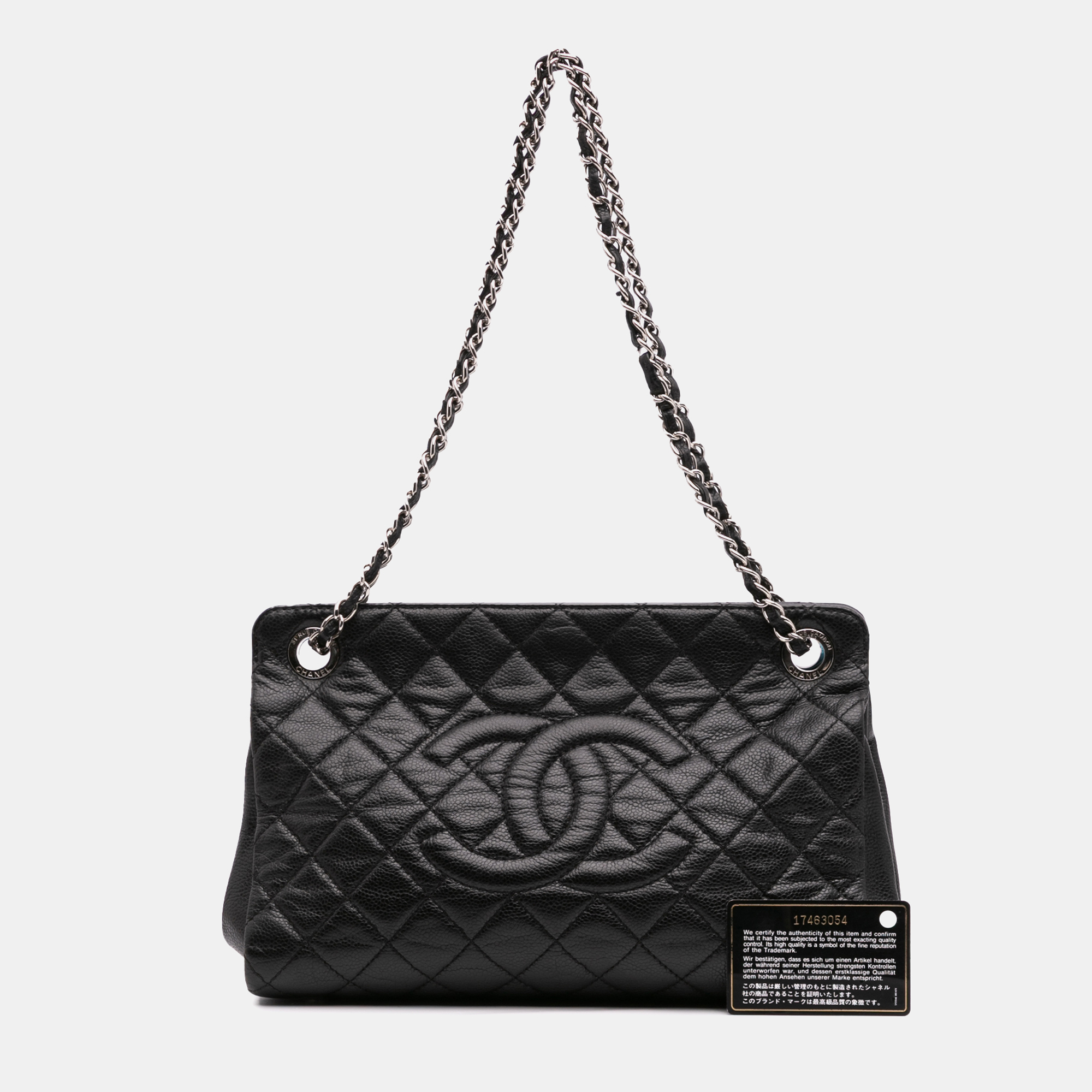 

Chanel Black CC Quilted Caviar Frame Shopping Tote