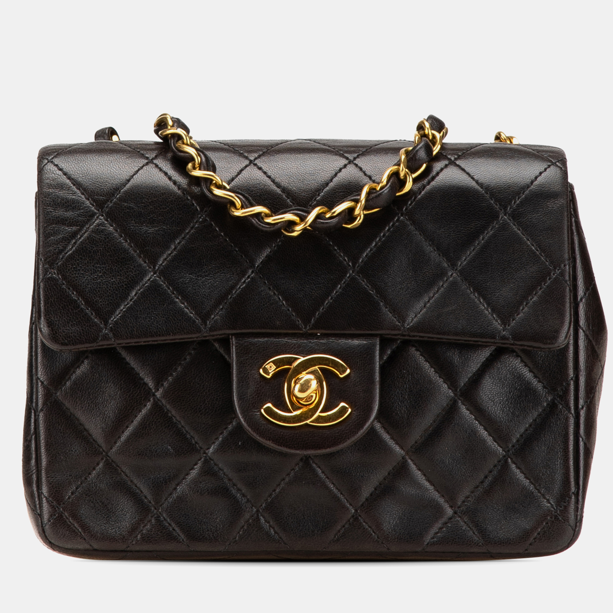 

Chanel Black Mini Square Classic Lambskin Single Flap