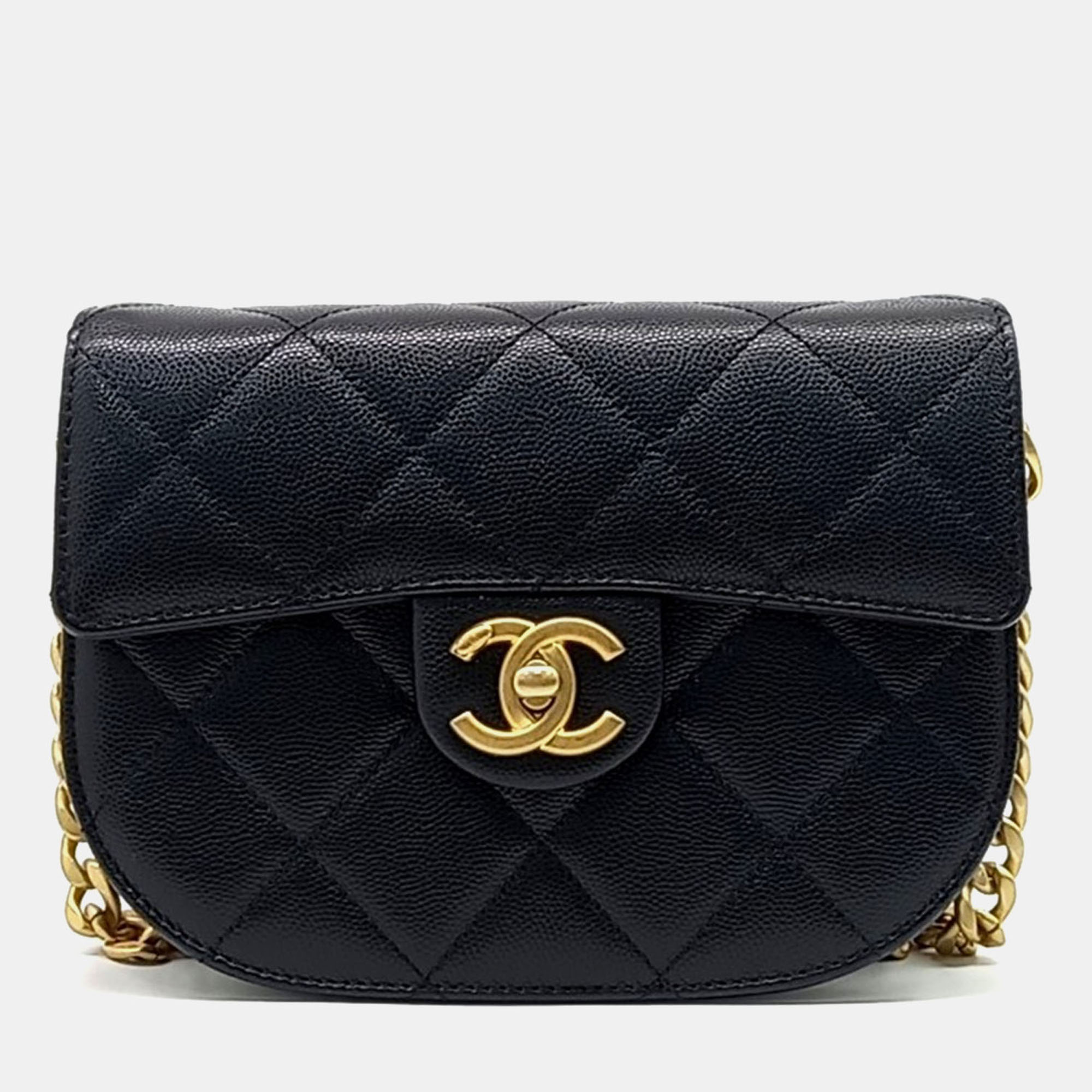 

Chanel Black Leather mini messenger bag