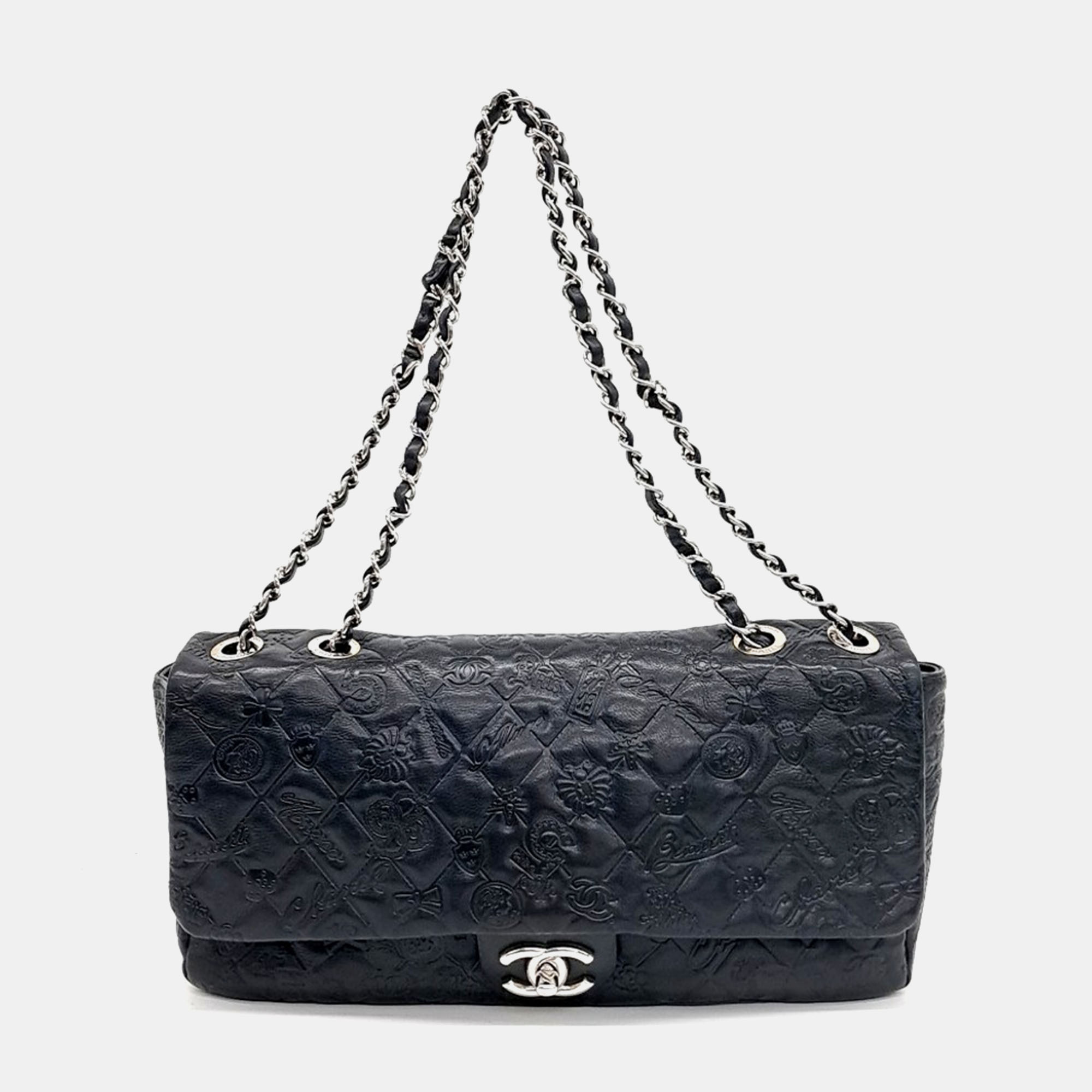 

Chanel Black Leather Icon Shoulder Bag