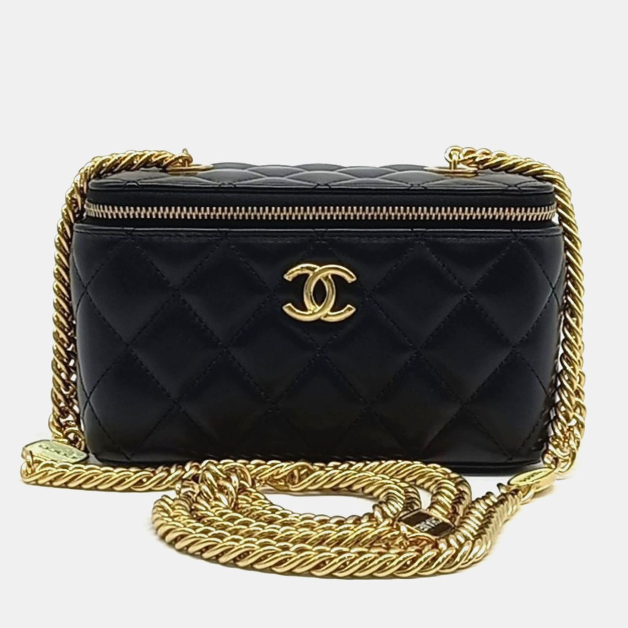 

Chanel Black Leather Lambskin Mini Crossbody Bag