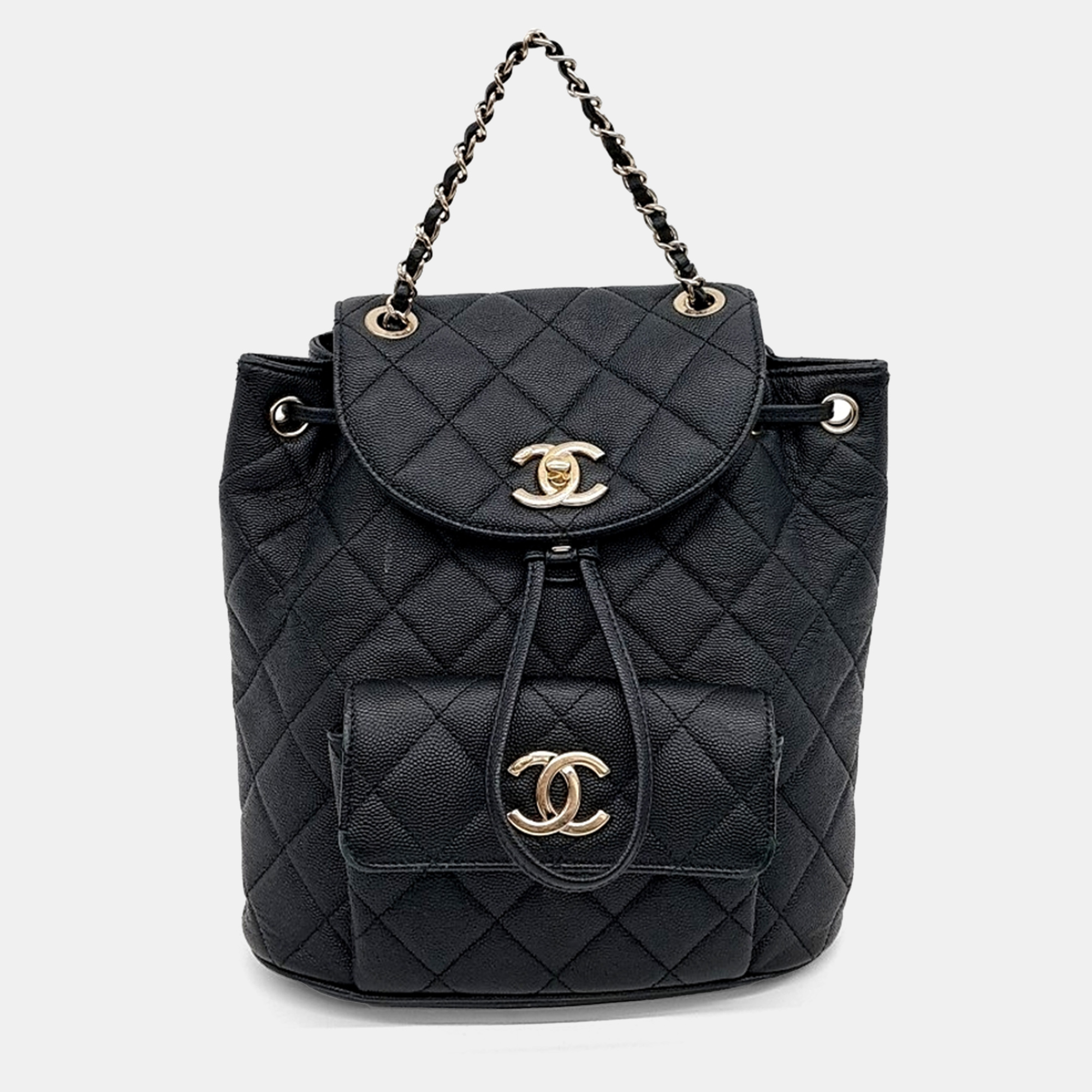 

Chanel Black Leather Caviar Backpack