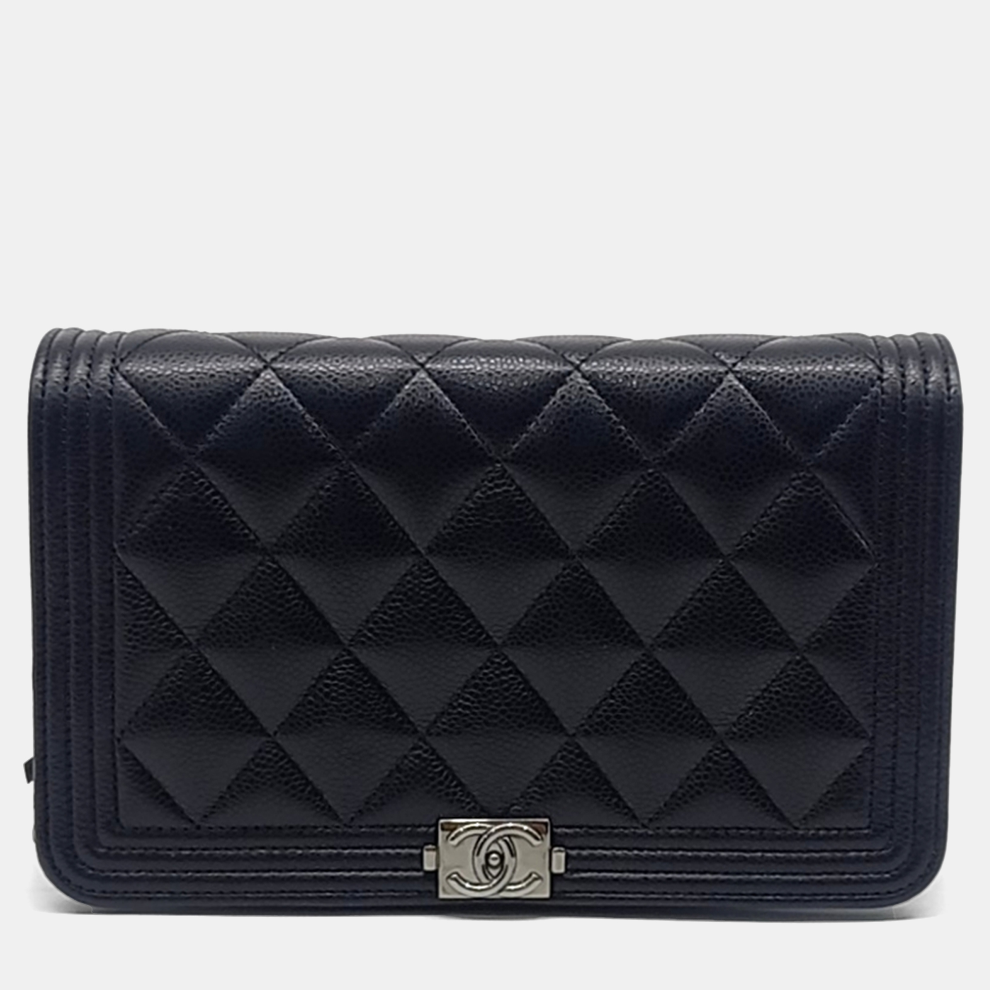 

Chanel Black Leather Caviar Boy WOC Mini Crossbody Bag
