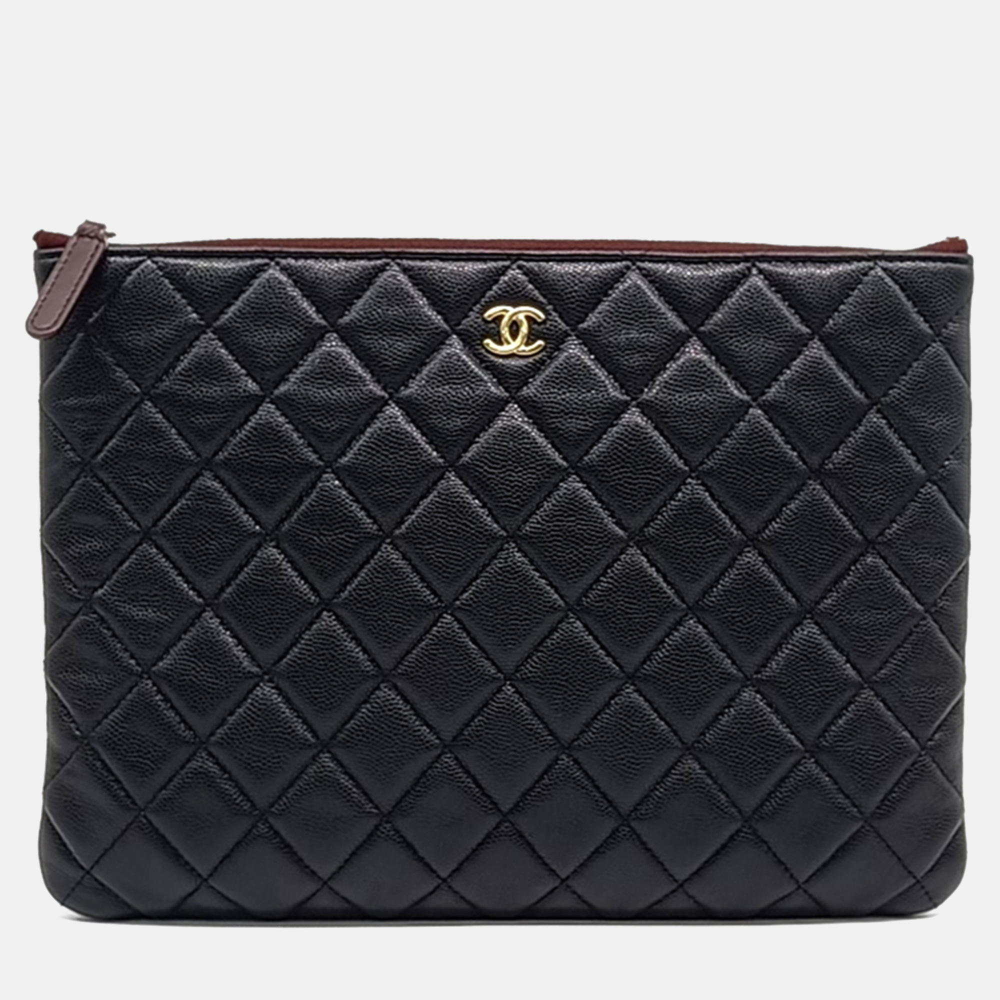 

Chanel Black Caviar Leather Clutch New Medium
