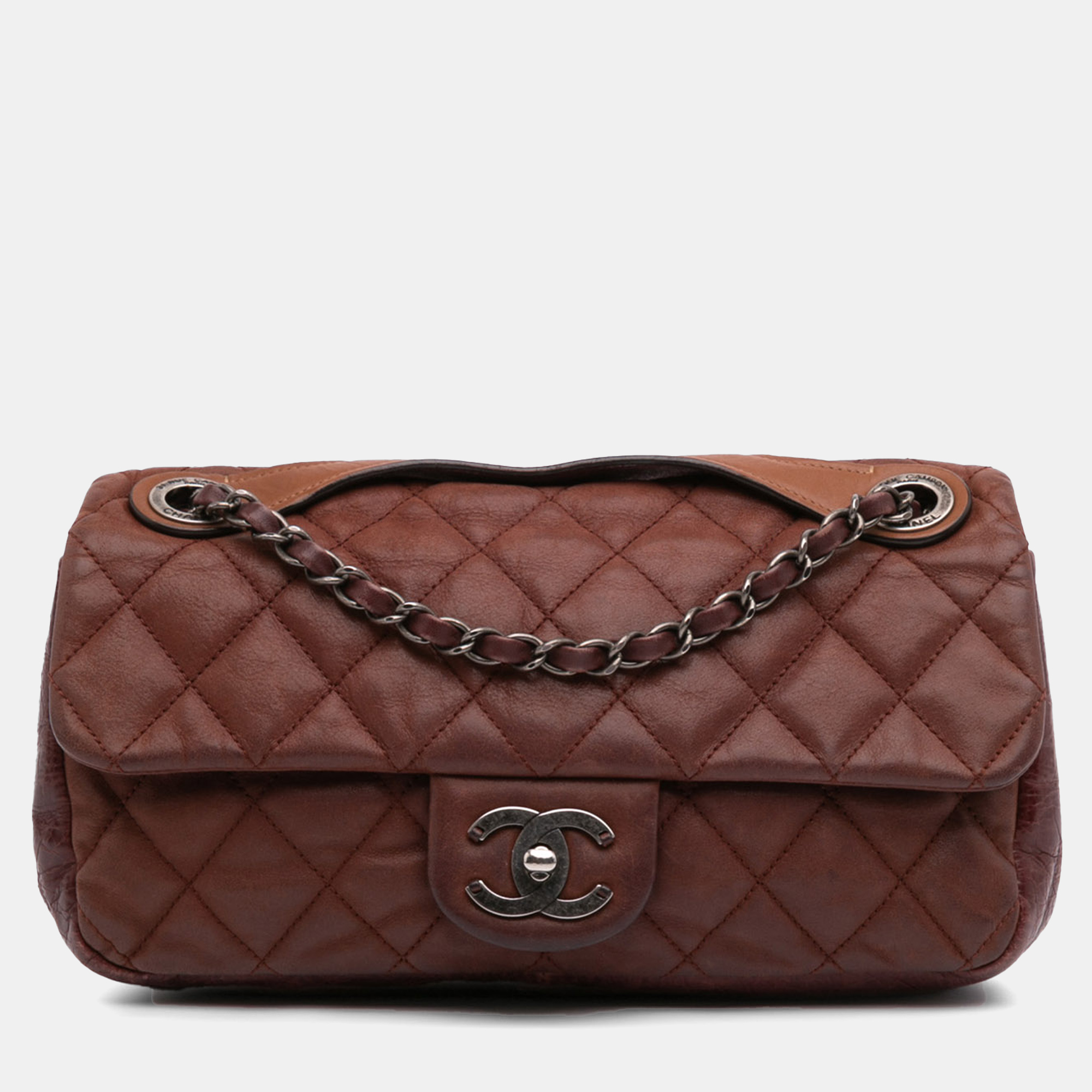 

Chanel Red Medium Iridescent Calfskin In The Mix Flap
