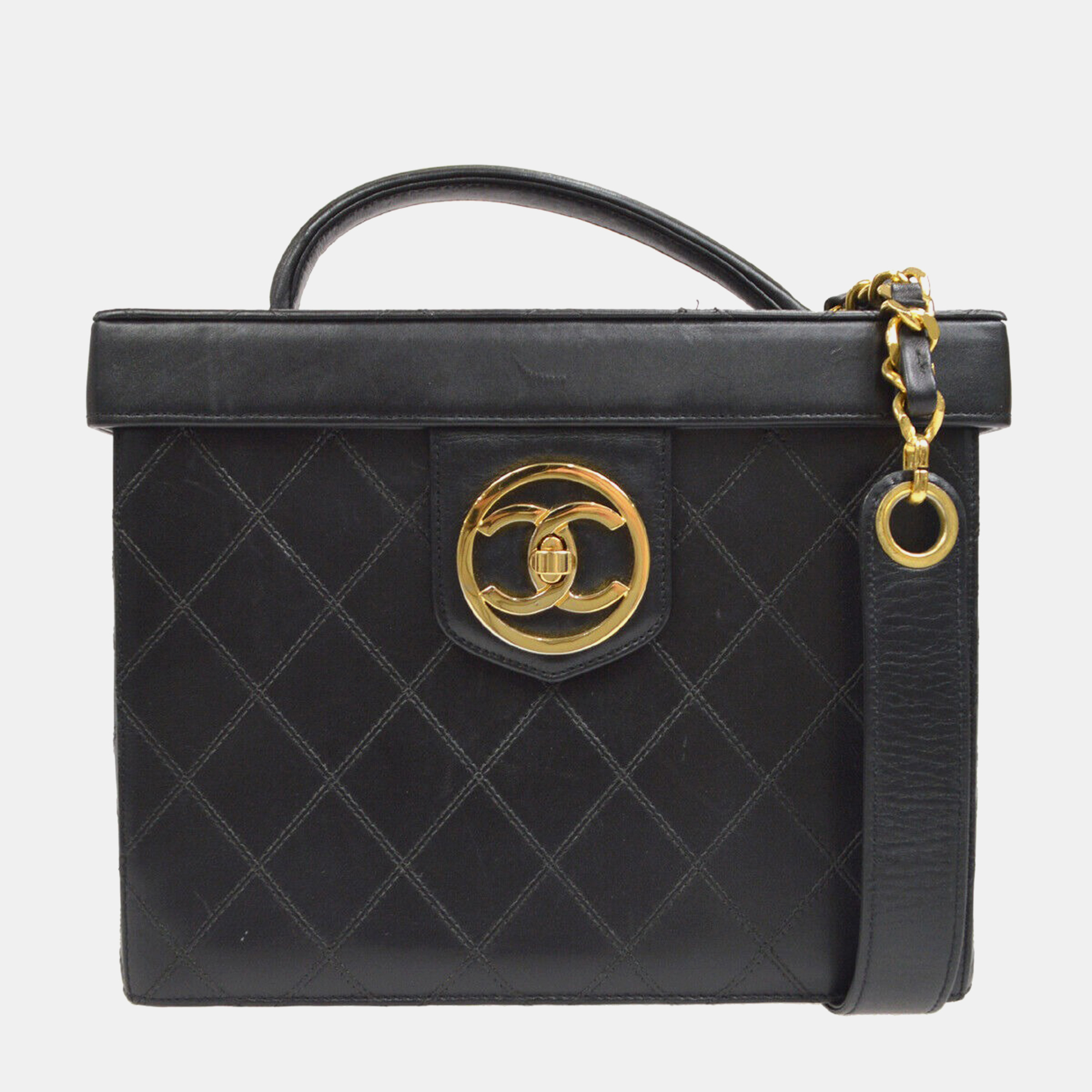 

Chanel Bicolore Vanity 2Way Handbag Purse Black
