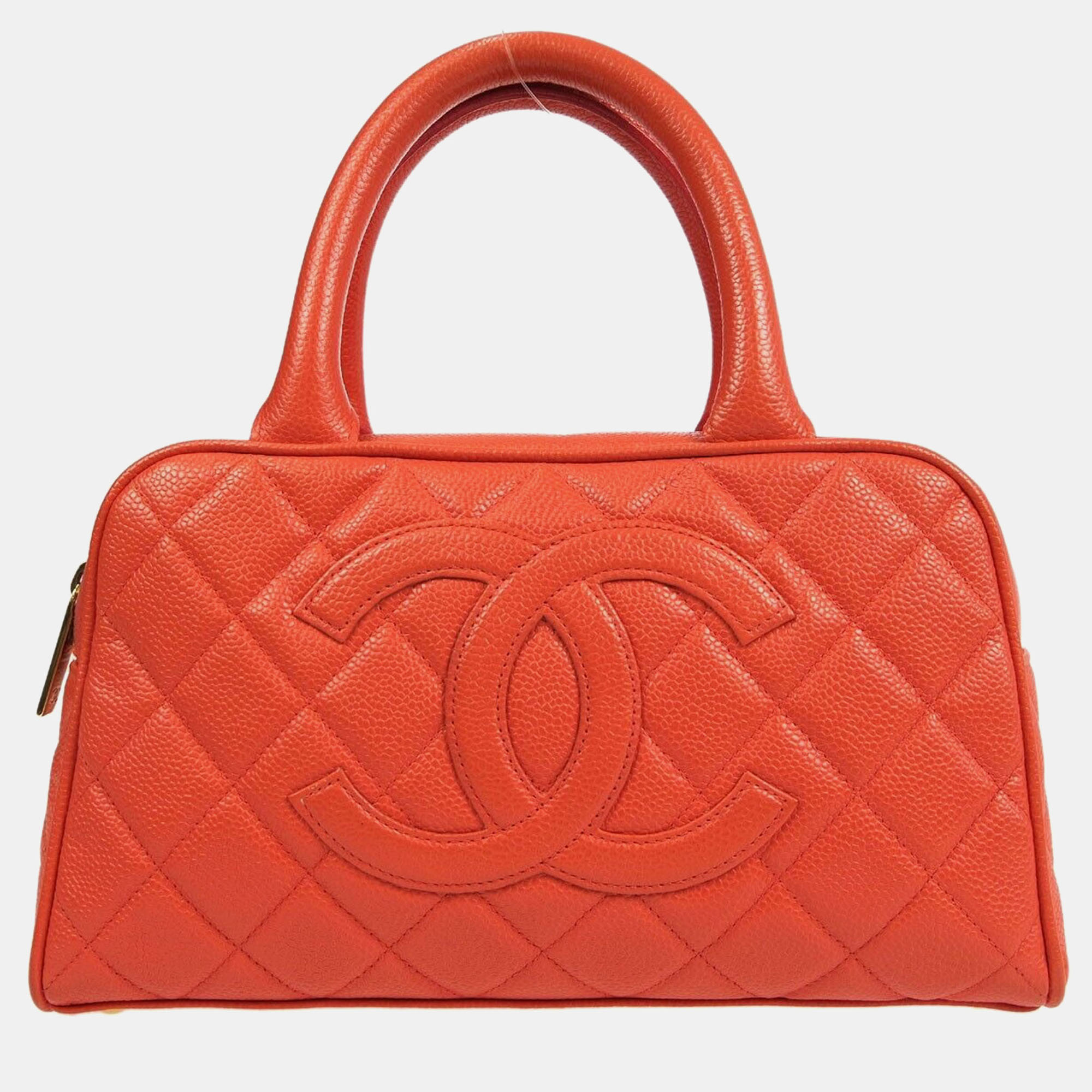 

Chanel Scarlet Calfskin Bowling Bag, Orange