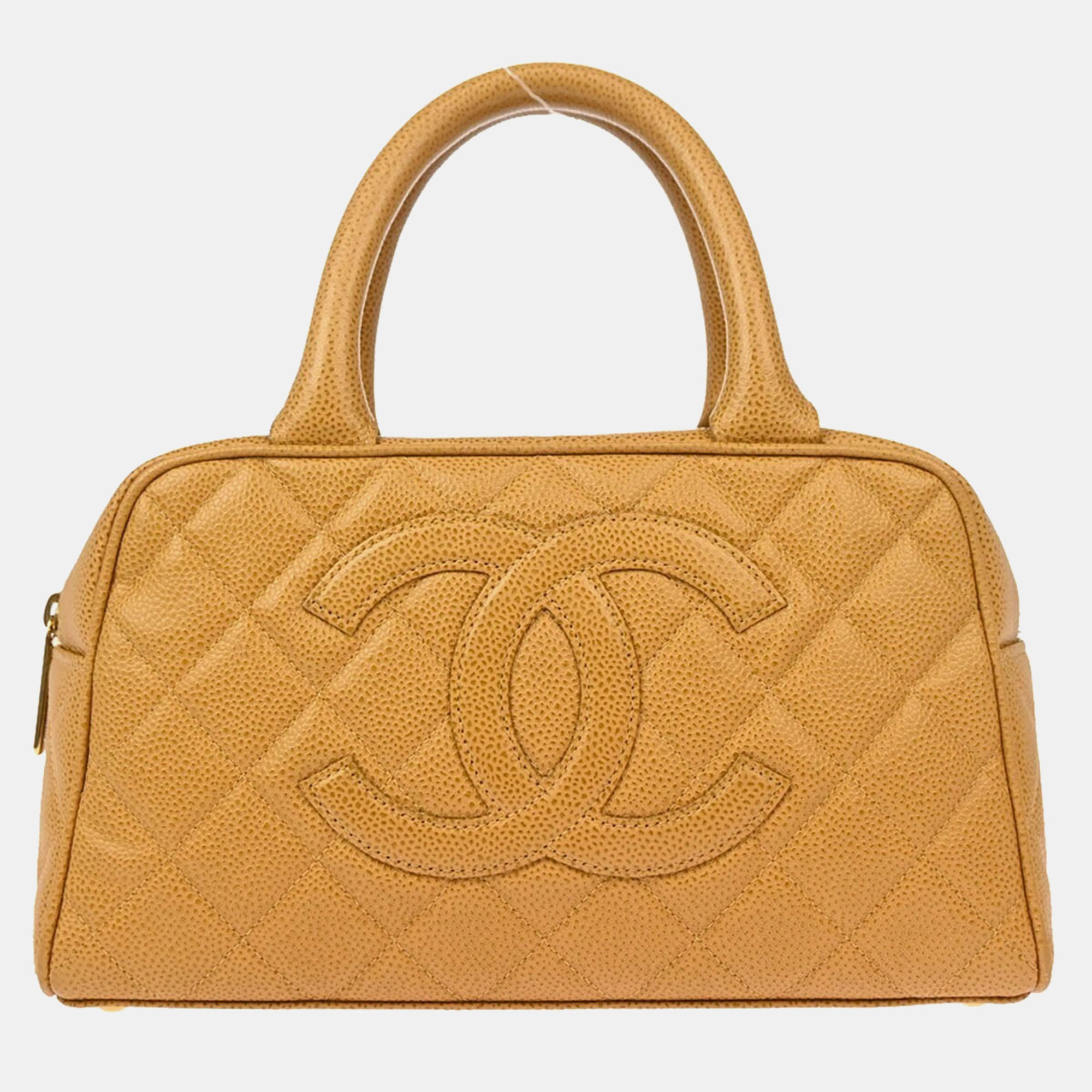 

Chanel Beige Calfskin Bowling Bag