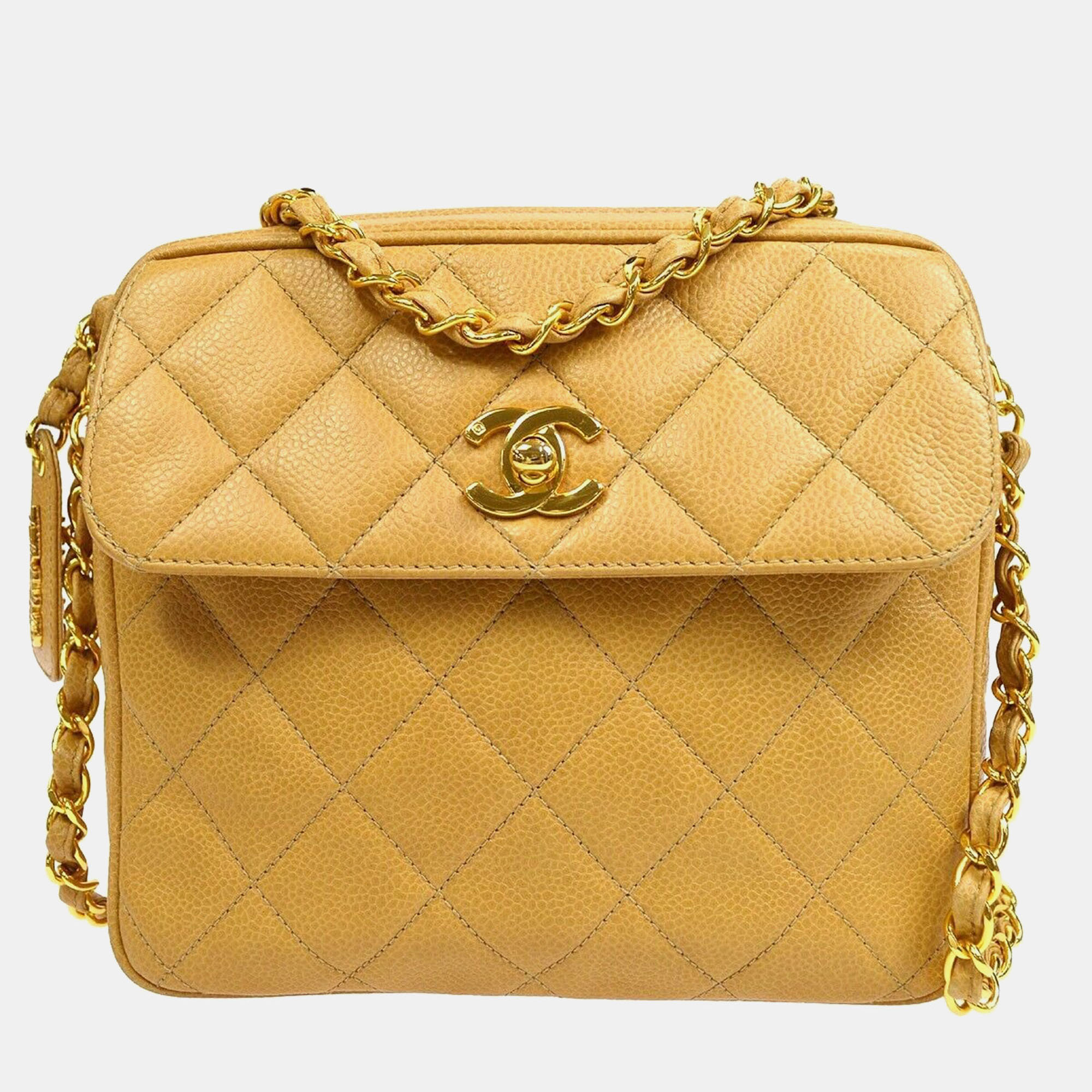 

Chanel Beige Calfskin Crossbody Shoulder Bag