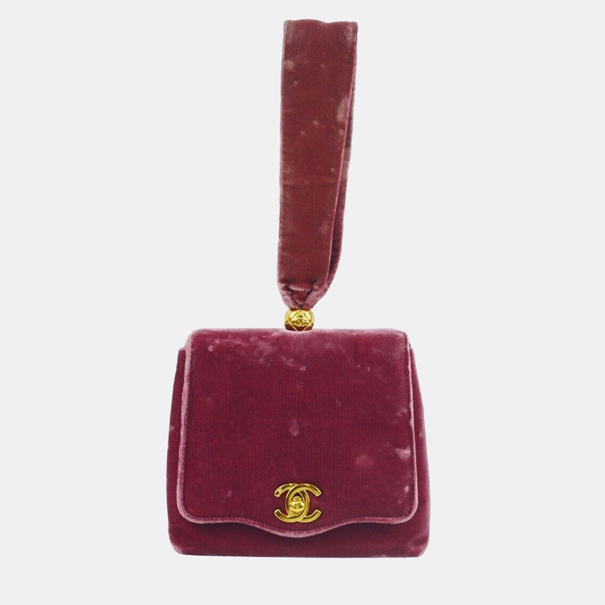 

Chanel Pink Velvet Evening Bag