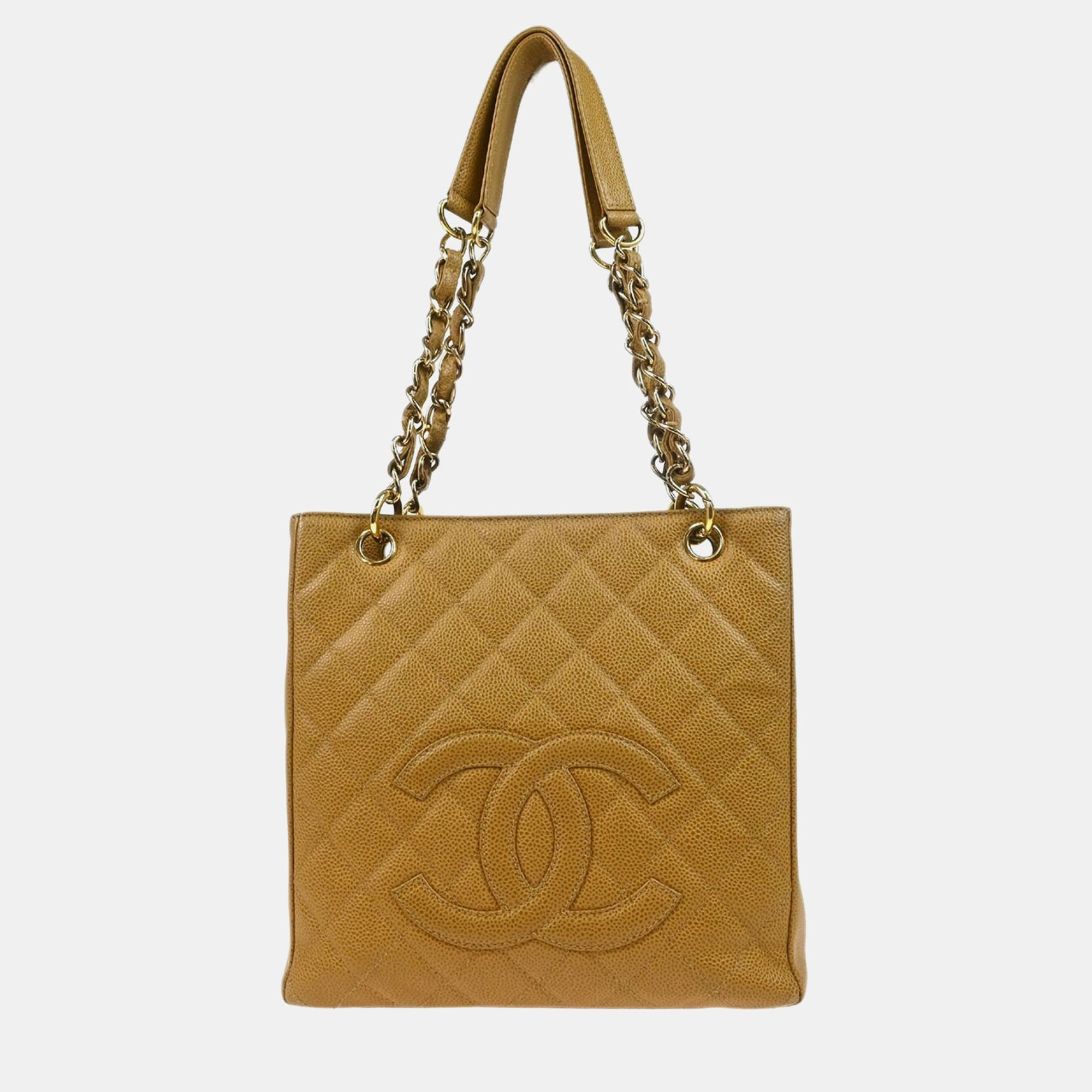 

Chanel Beige Calfskin Petite Shopping Tote PST