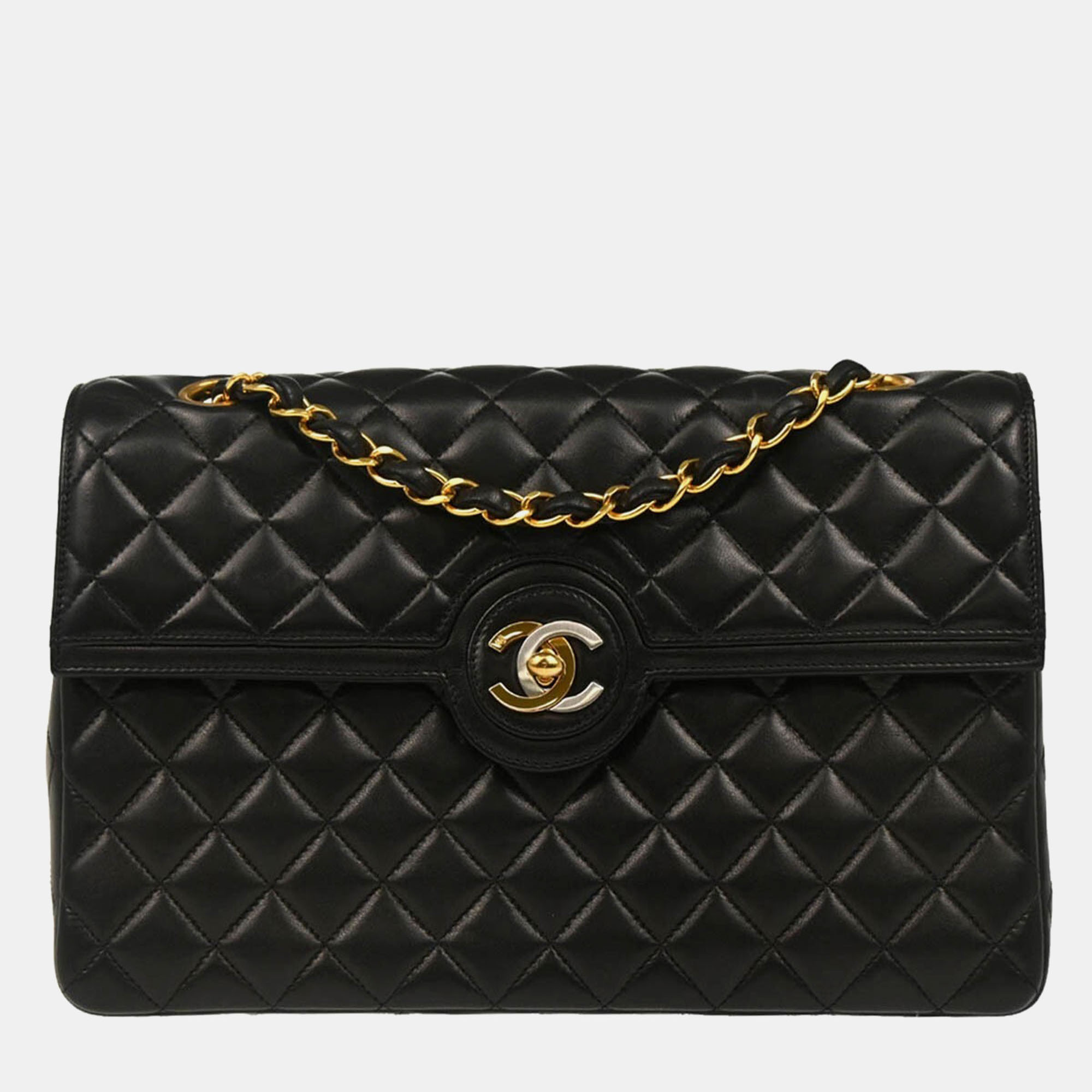 

Chanel Black Lambskin Paris Shoulder Bag