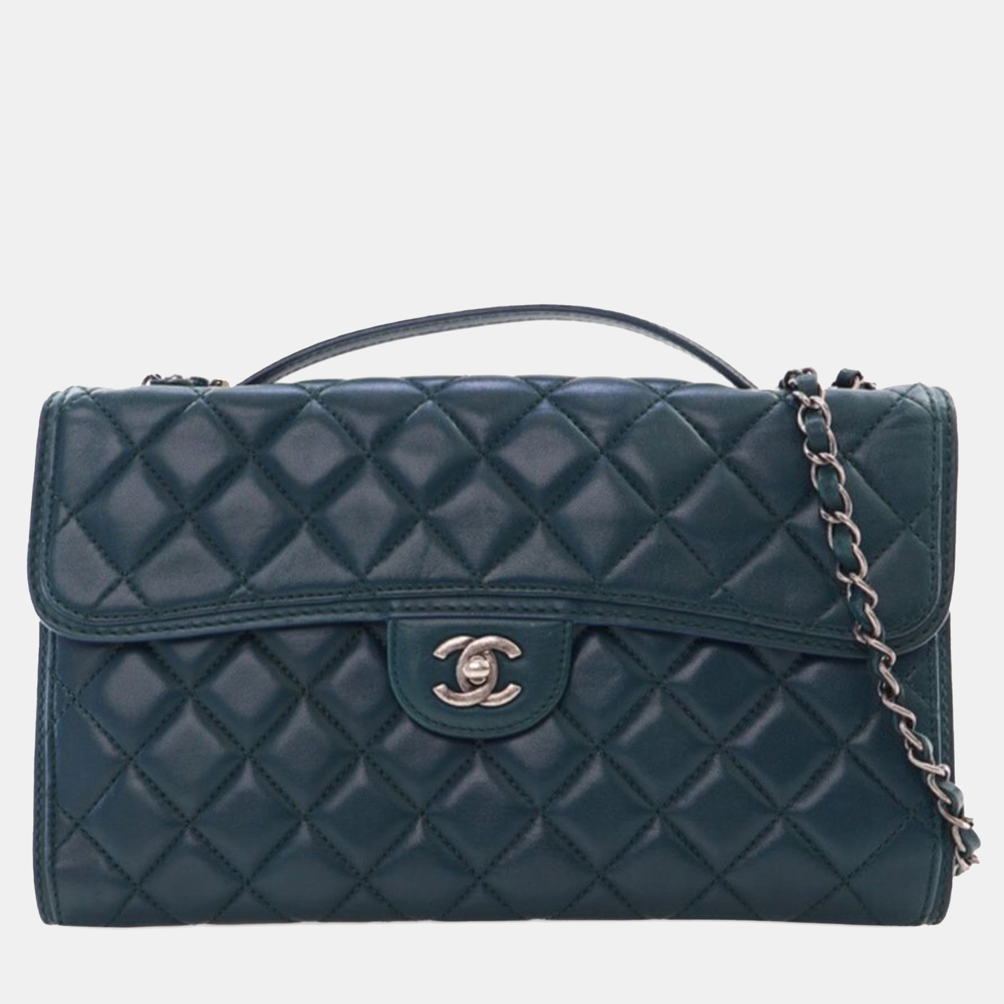 

Chanel Green Medium Quilted Lambskin Citizen Flap