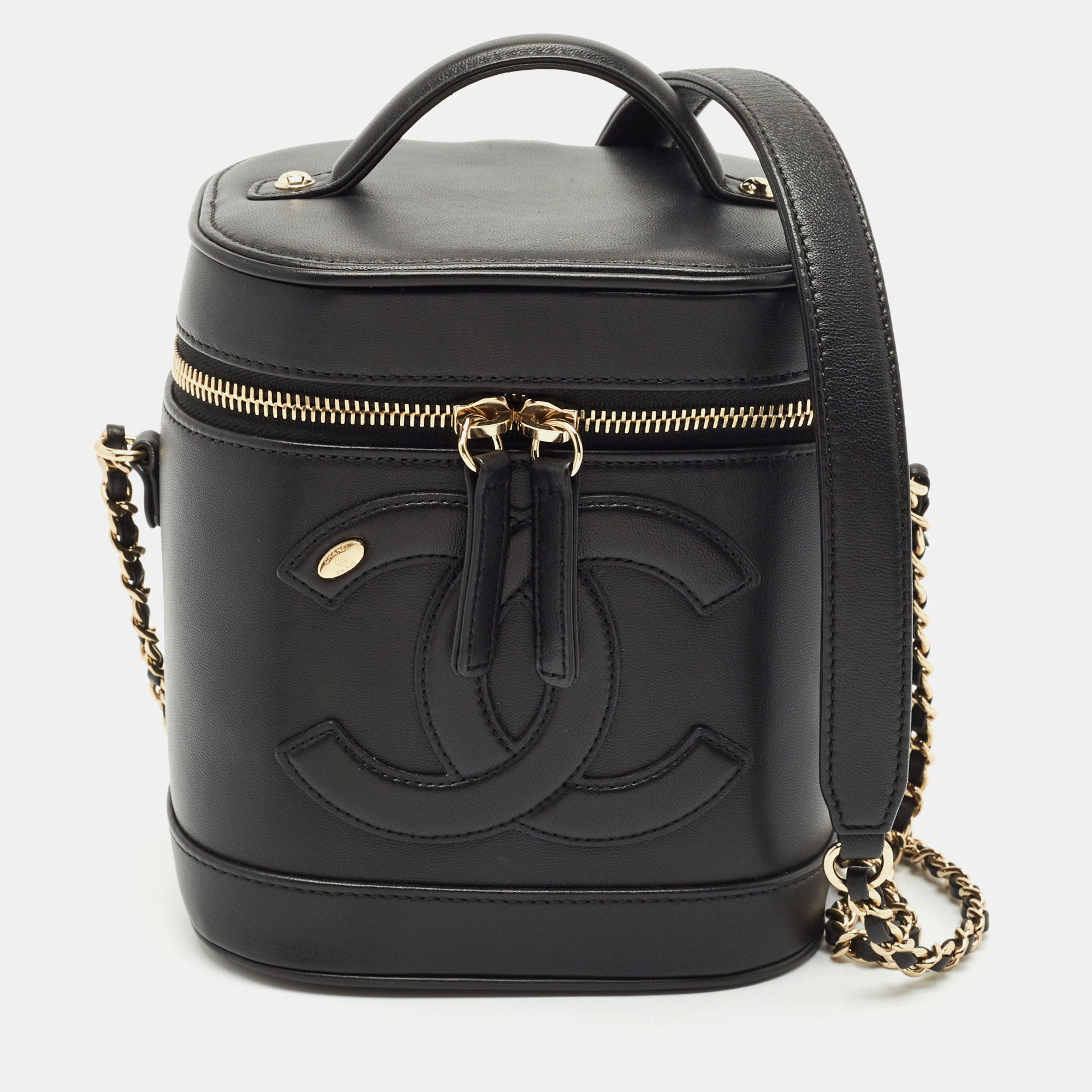 

Chanel Black Leather CC Mania Vanity Bag