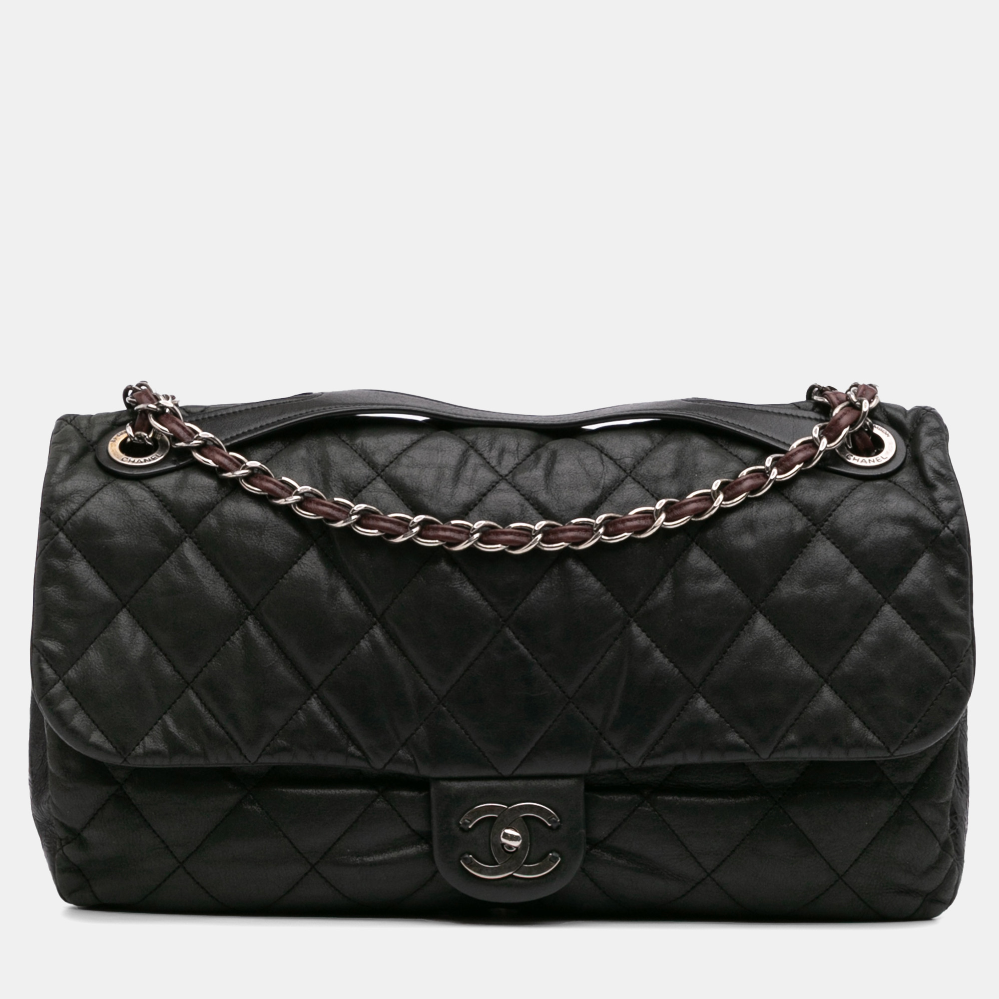 

Chanel Black/Red Jumbo Iridescent Calfskin In The Mix Flap