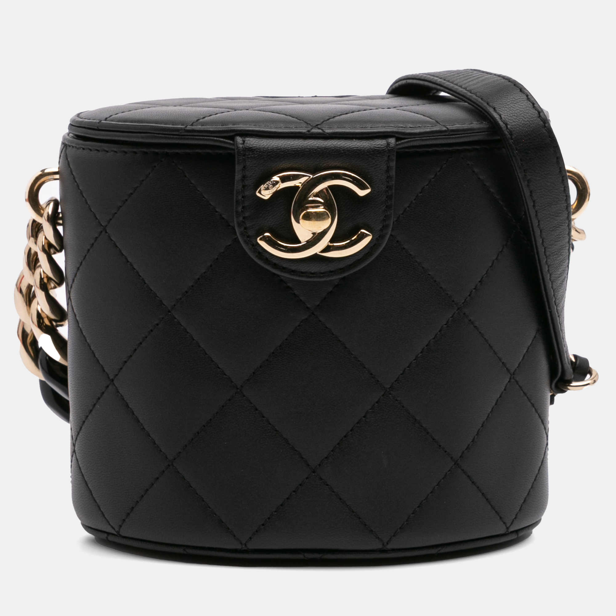 

Chanel Black Mini Lambskin Elegant Chain Vanity Case