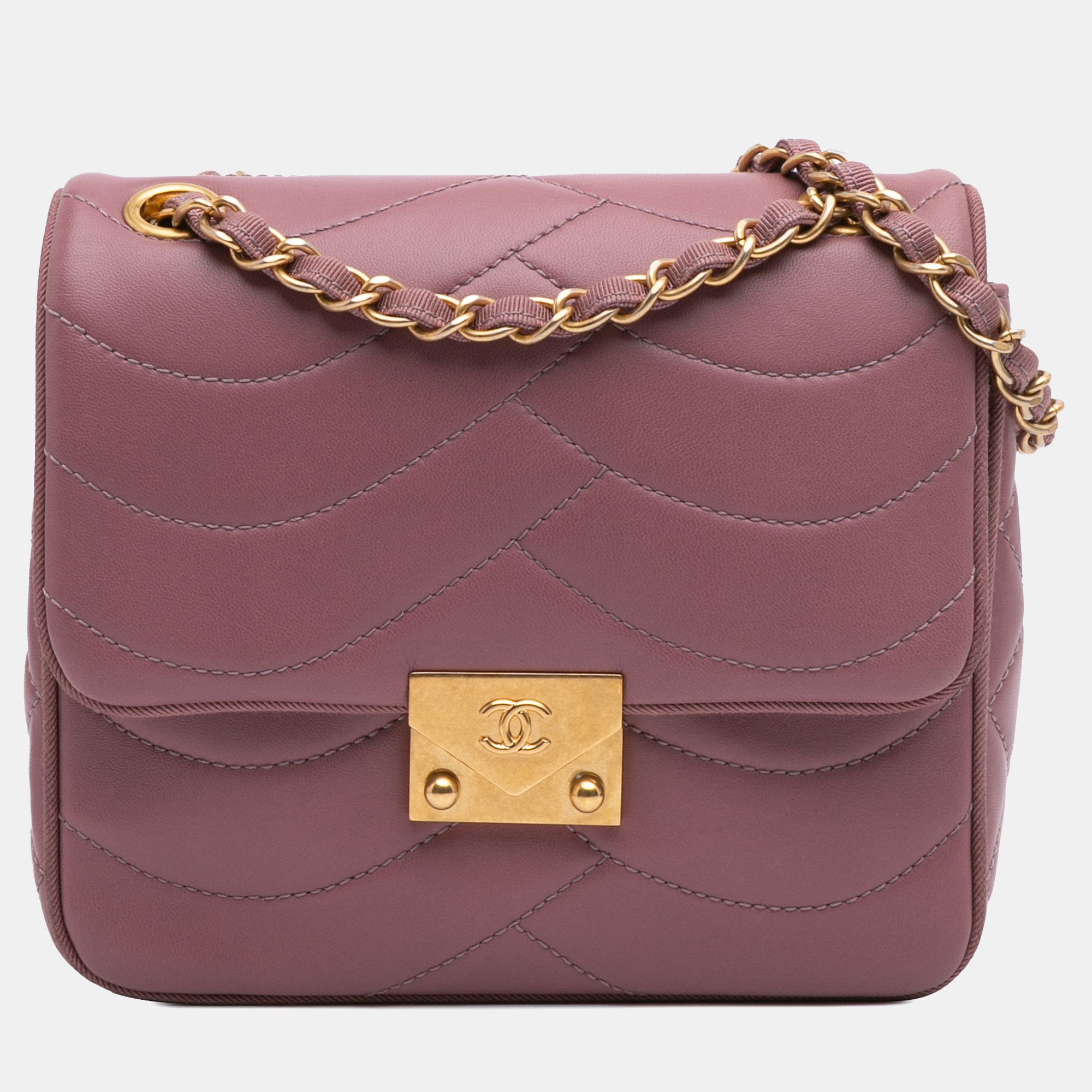 

Chanel Pink Paris Seoul Mini Lambskin Pagoda Single Flap