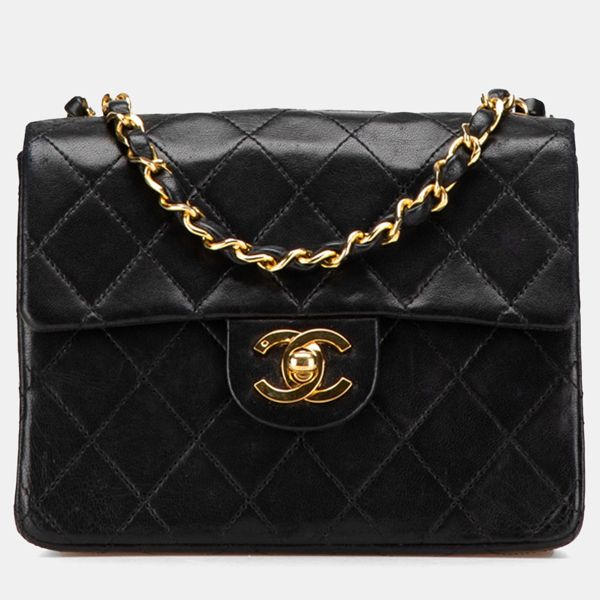 

Chanel Black Mini Square Classic Lambskin Single Flap