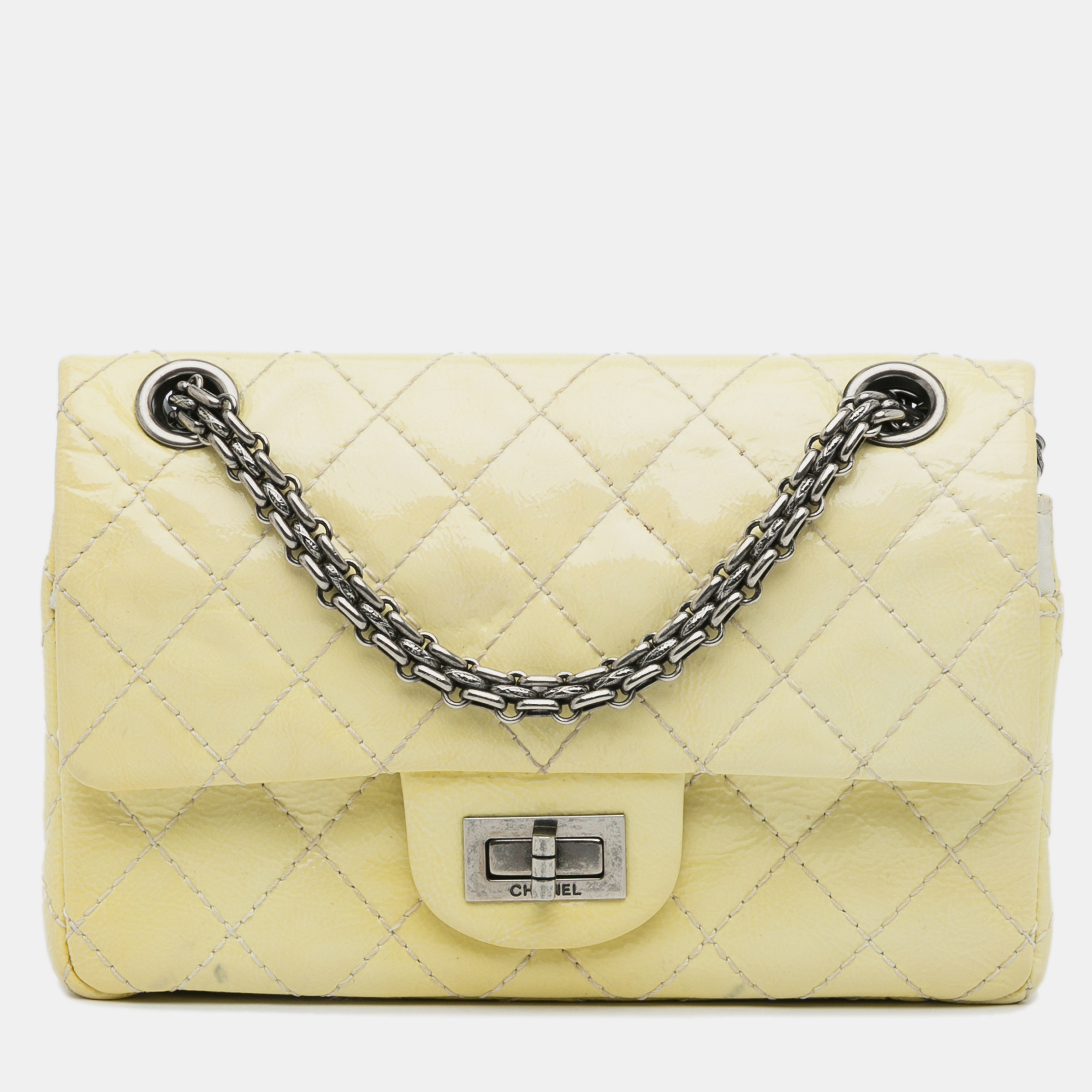 

Chanel Yellow Mini Reissue 2.55 Patent Double Flap