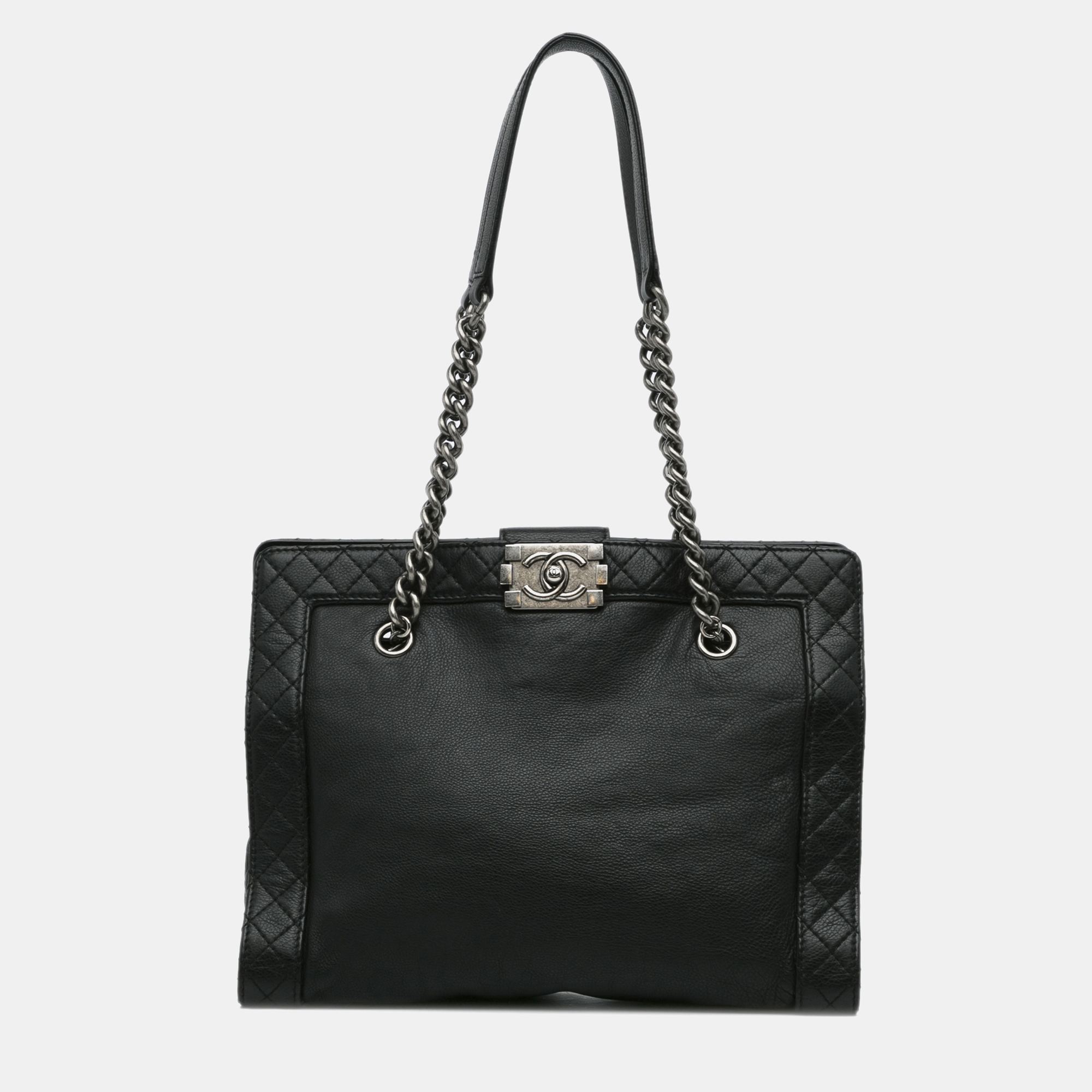 

Chanel Black Medium Calfskin Boy Reverso Shopping Tote