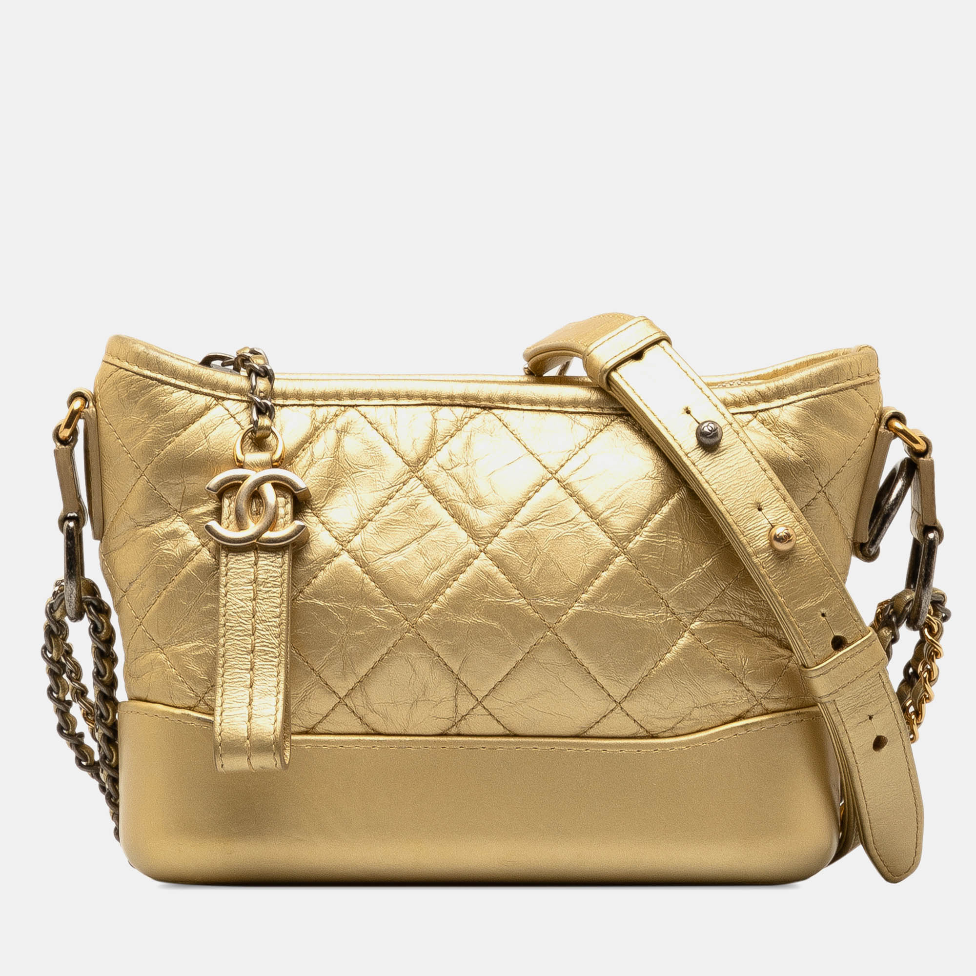 

Chanel Gold Small Metallic Lambskin Gabrielle Crossbody