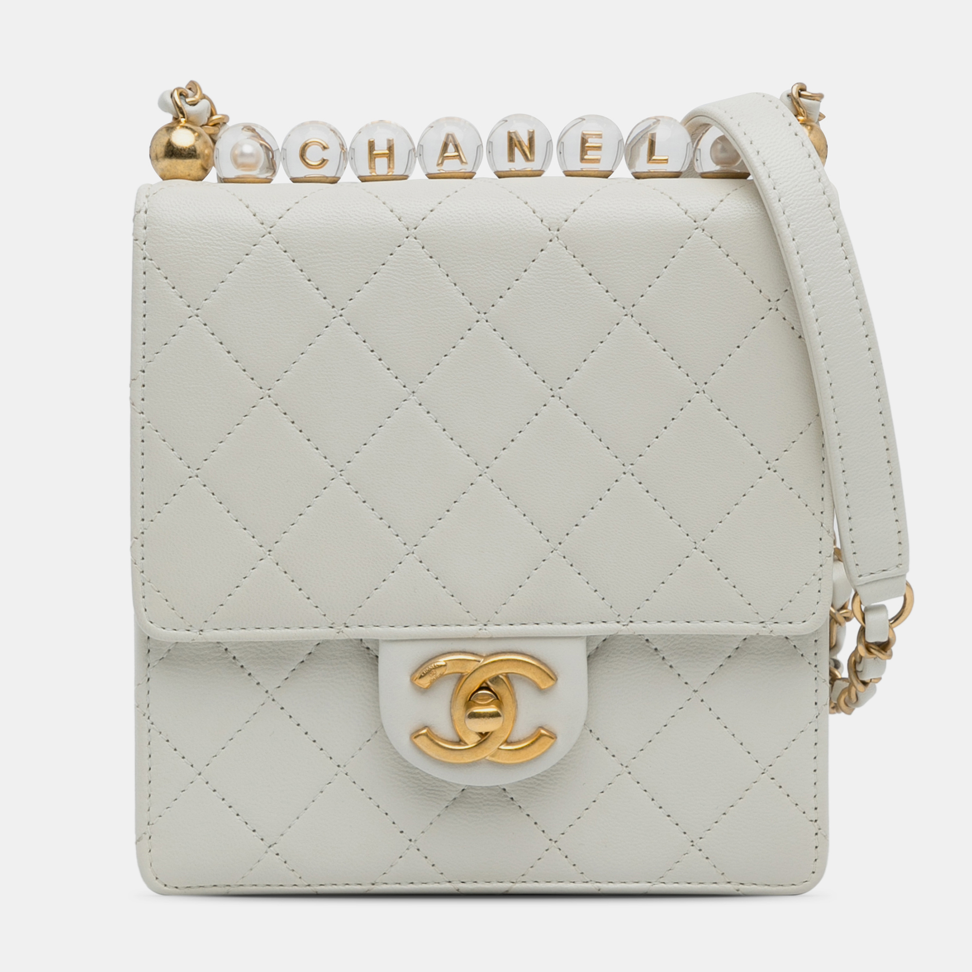 

Chanel White Small Chic Pearls Flap