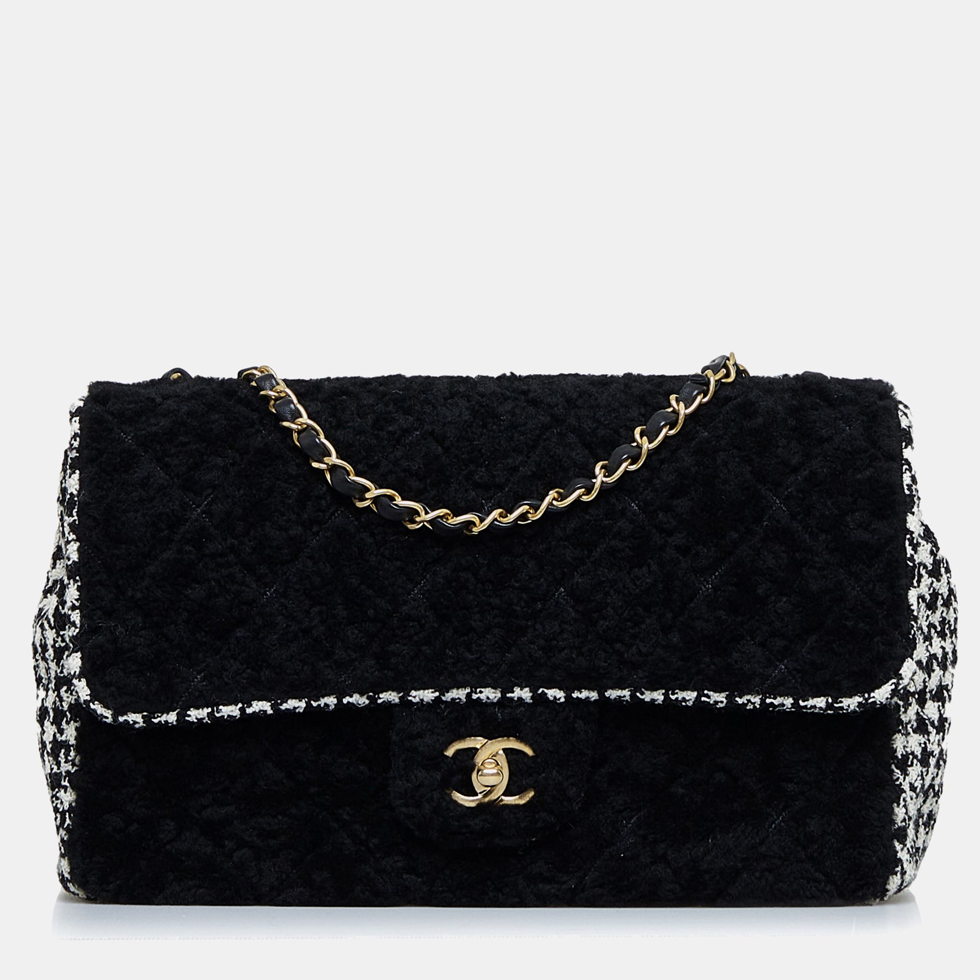 

Chanel Black Shearling CC Turnlock Flap Bag