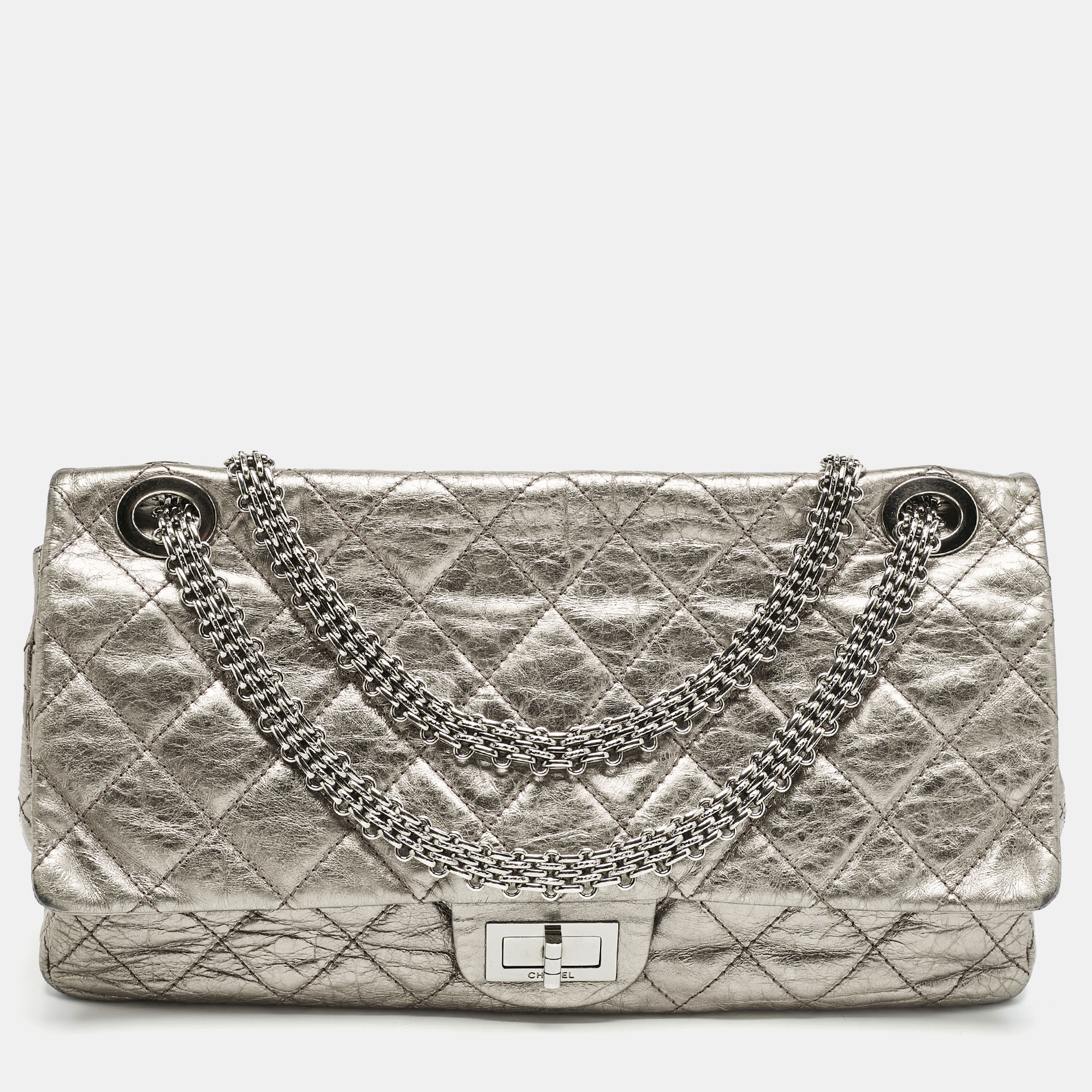 

Chanel Metallic Quilted Aged Leather 228 Reissue 2.55 Flap Bag