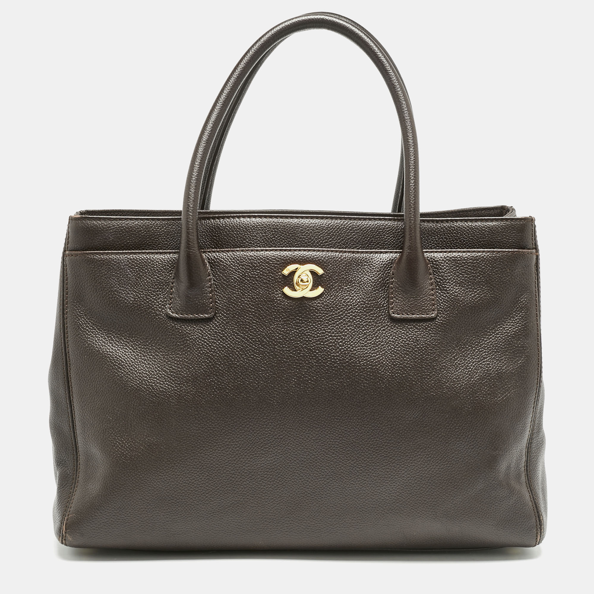 

Chanel Choco Brown Leather Cerf Shopper Tote