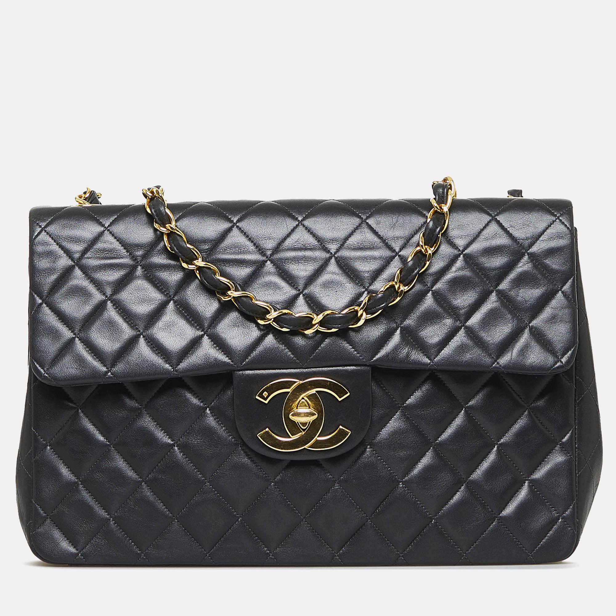 

Chanel Black Maxi  Classic Lambskin Single Flap