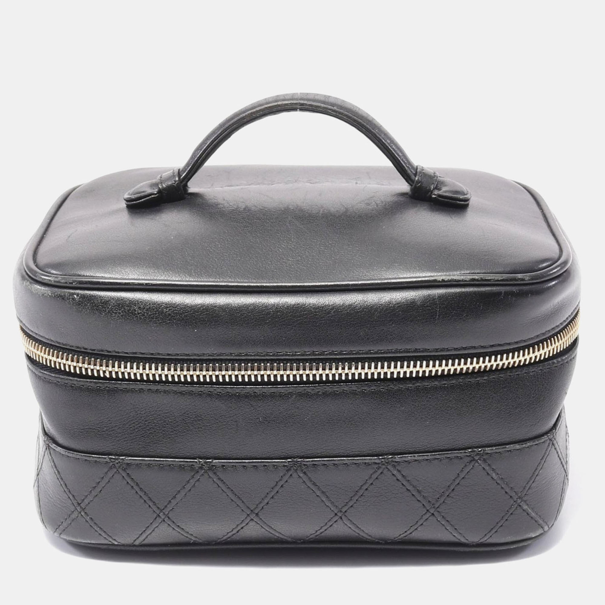 

Chanel Black Leather Bicolole Vanity Bag