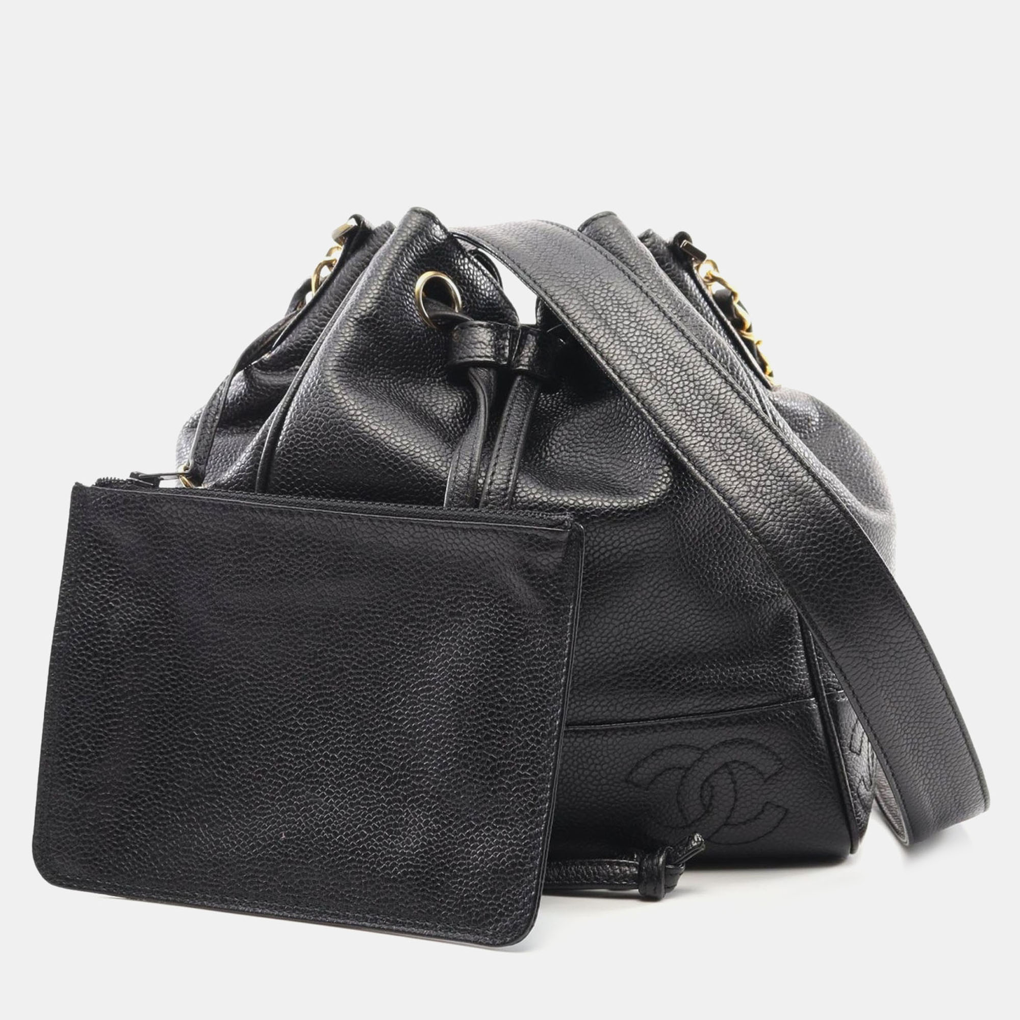 

Chanel Black Grained Calfskin Leather Coco Mark Shoulder Bag