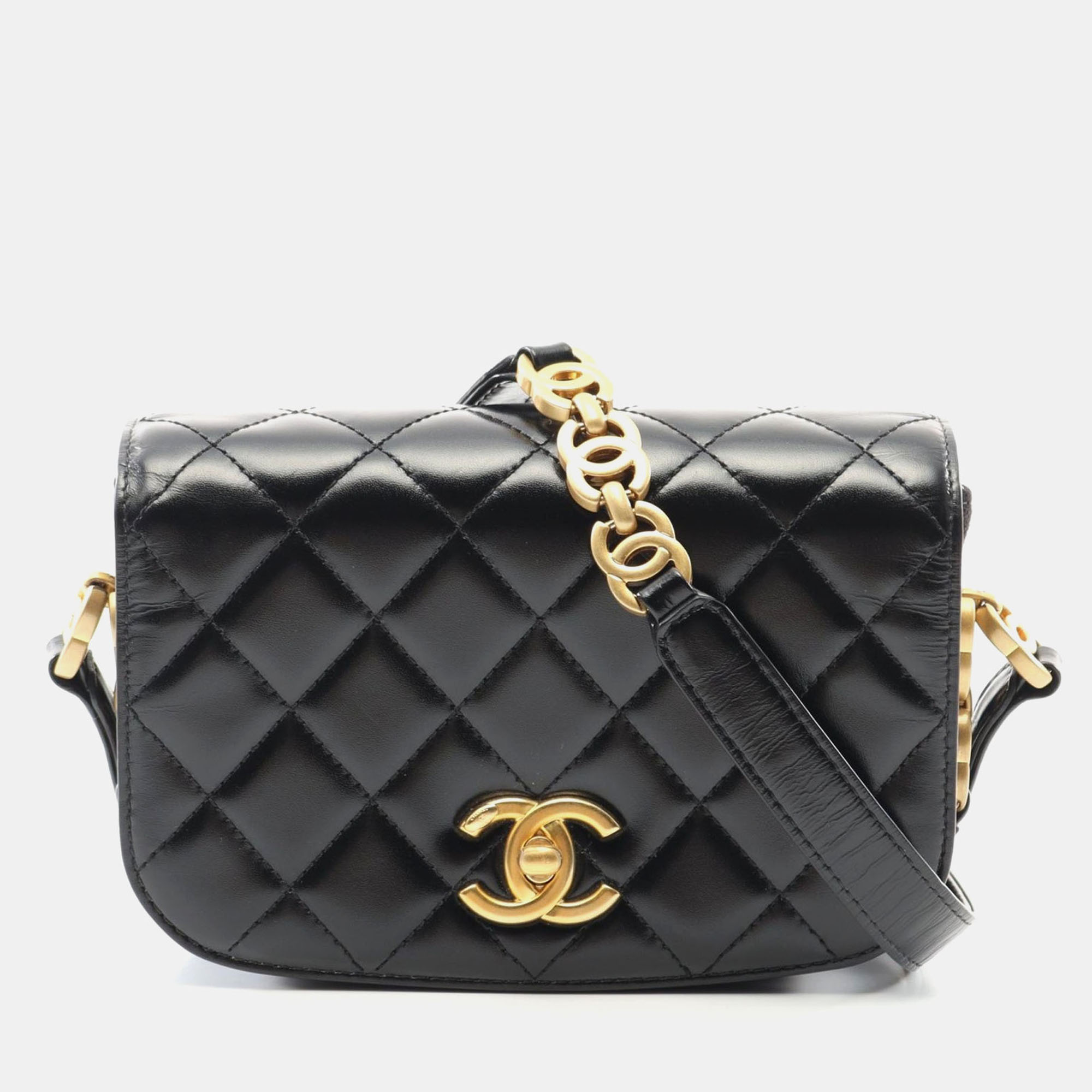 

Chanel Black Matelasse Suede Leather Chain Crossbody Bag