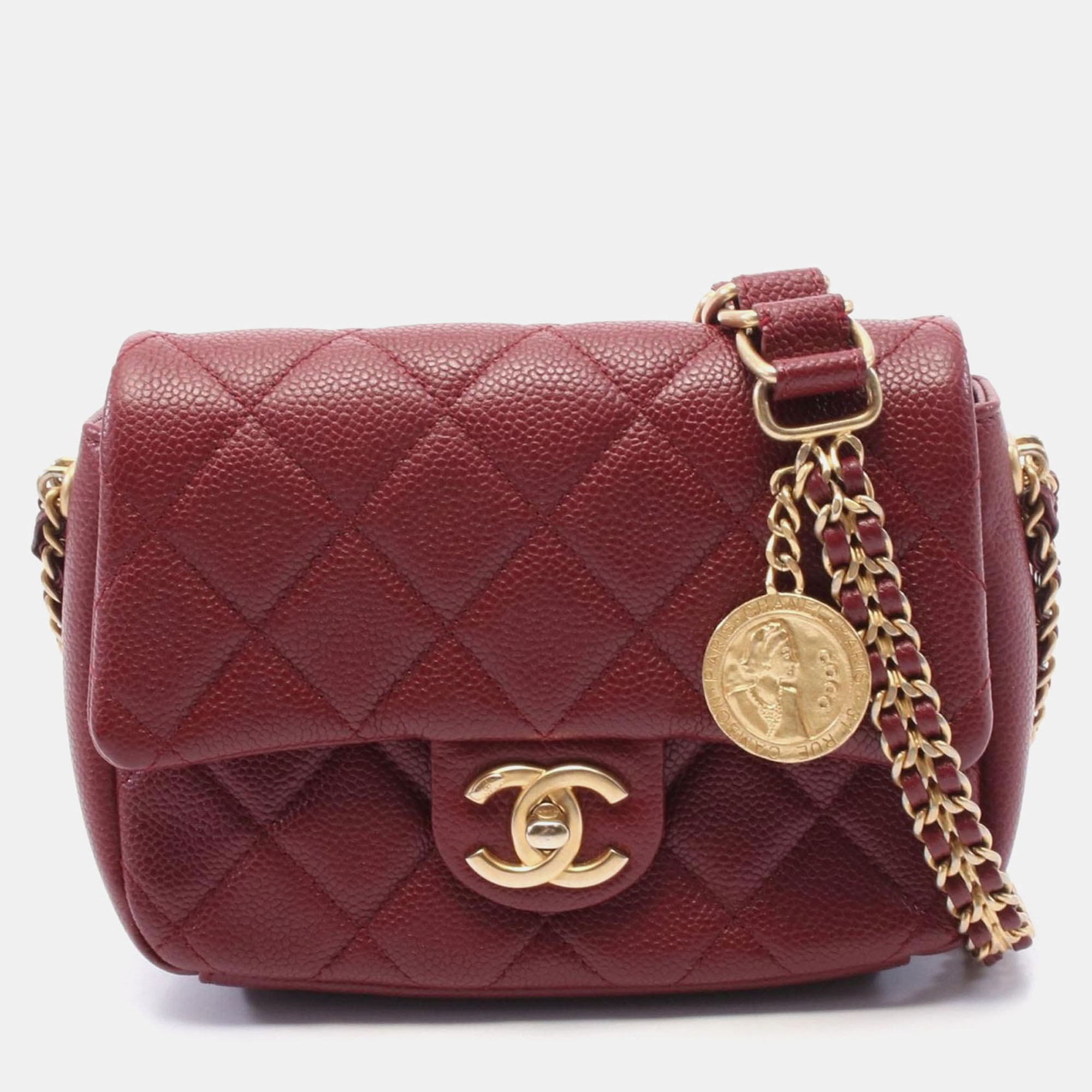 

Chanel Bordeaux Leather Chain Soul Mini Flap Bag, Red