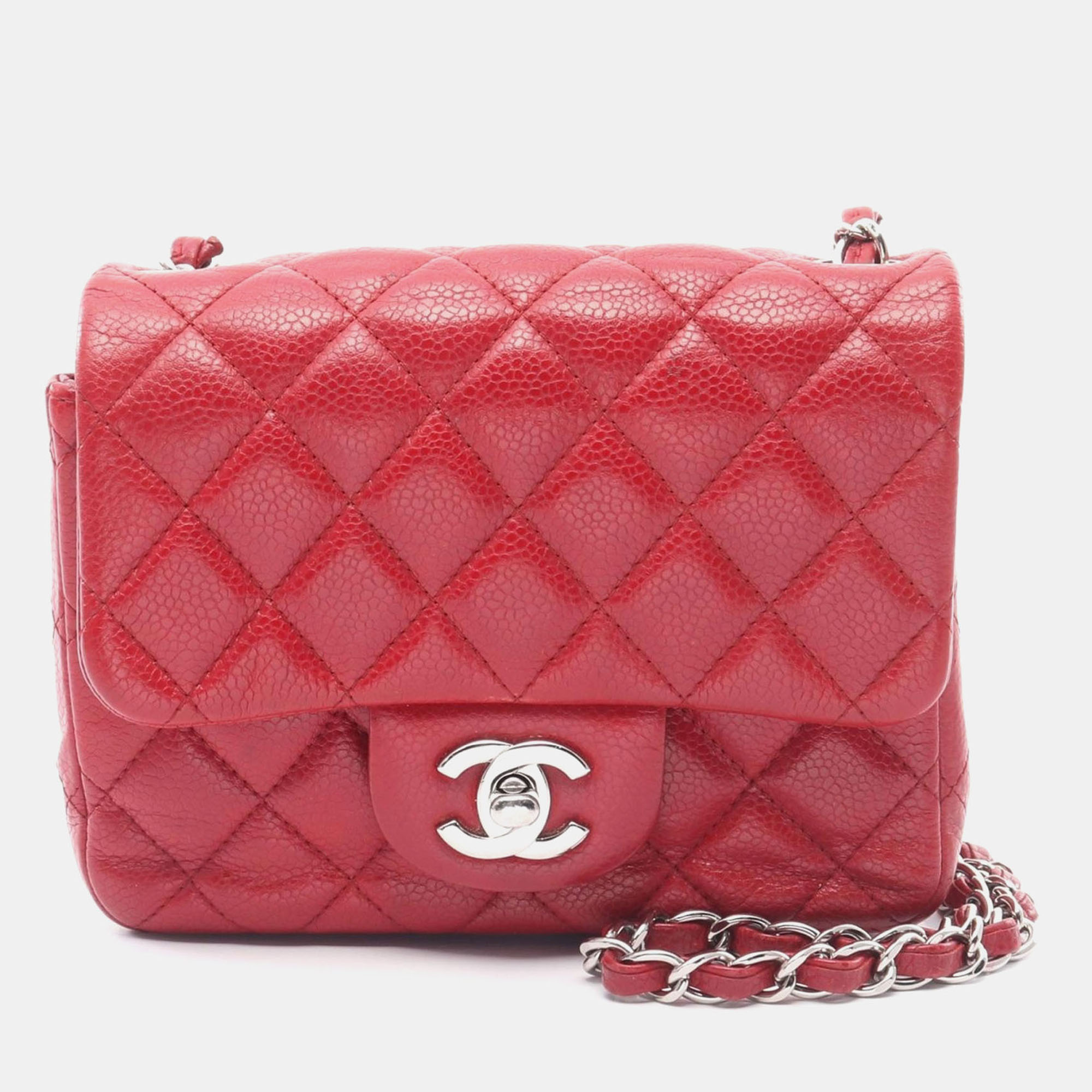 

Chanel Red Matelasse Leather Mini Chain Shoulder Bag