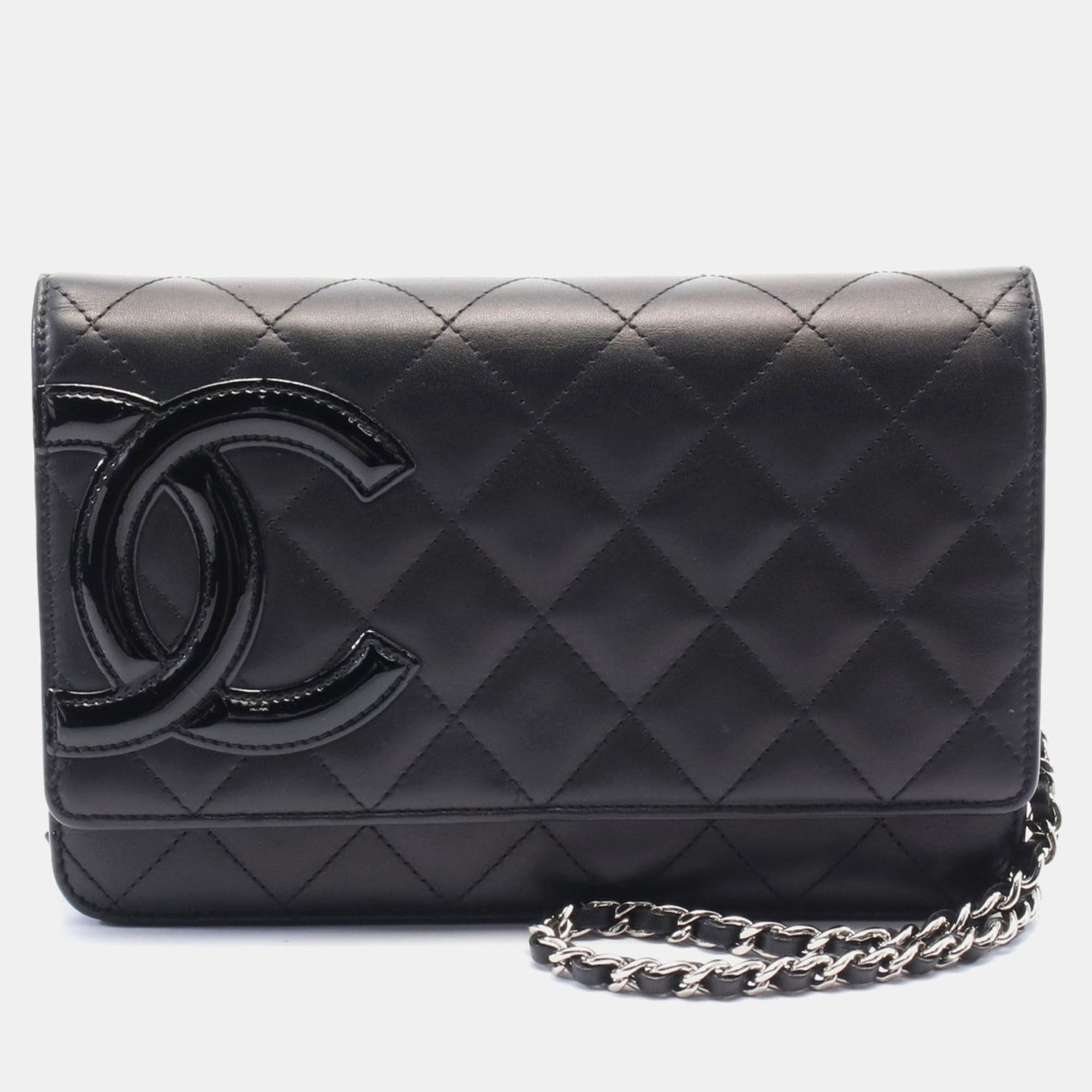 

Chanel Black Patent Leather Cambon Ligne Chain Shoulder Bag