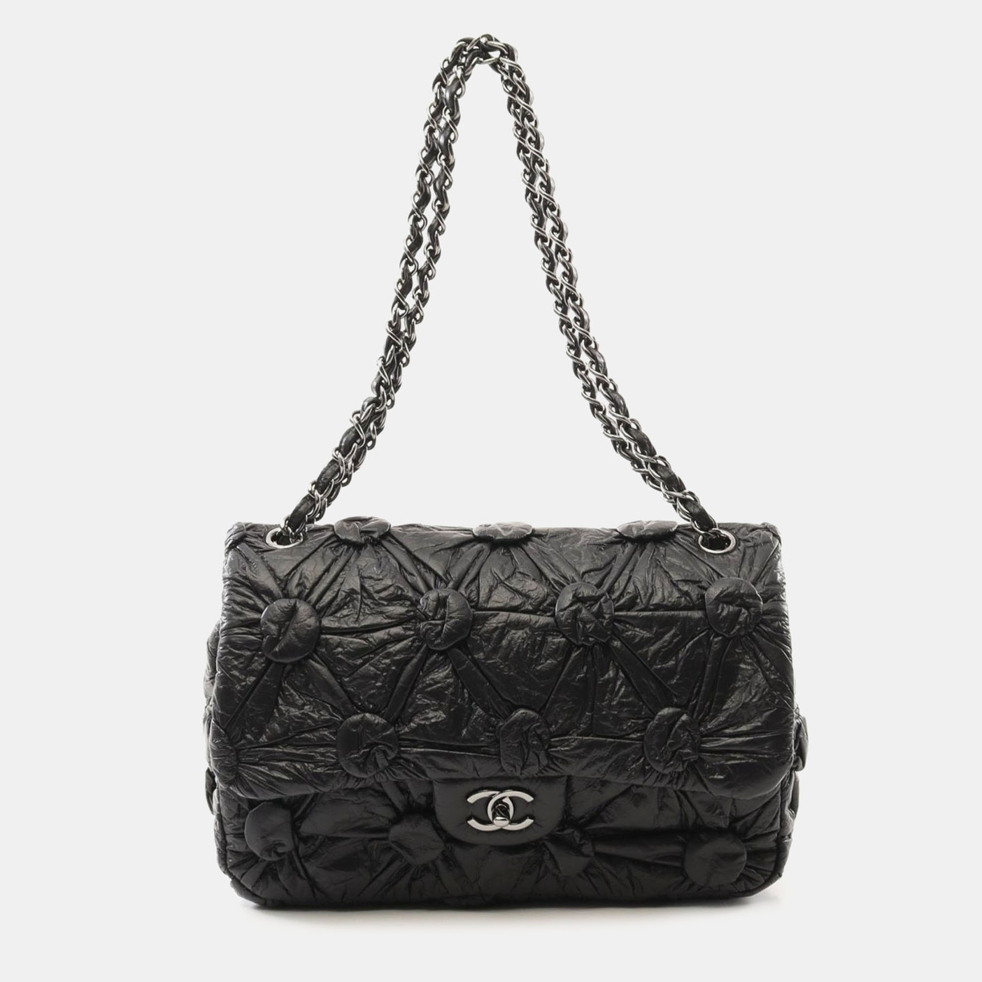 

Chanel Black Leather Coco Mark CC Chain Shoulder Bag