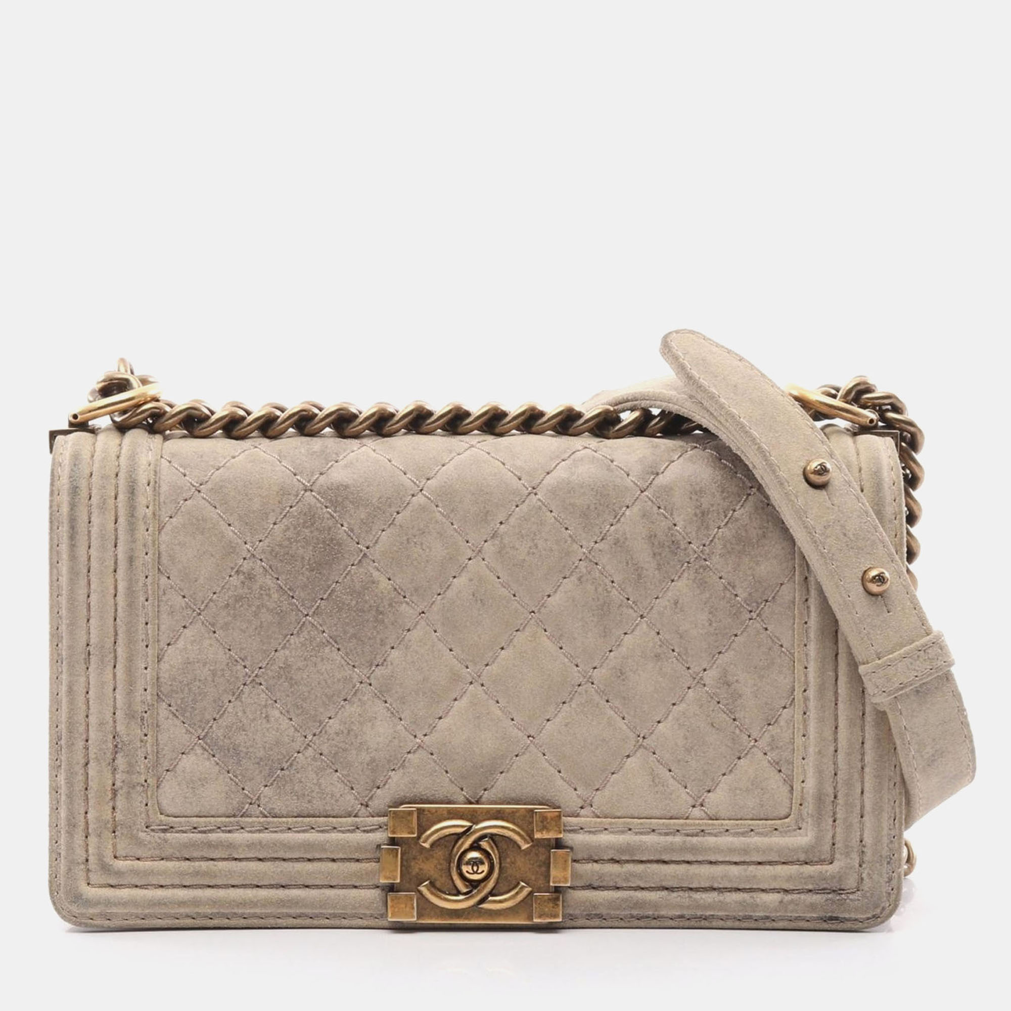 

Chanel Beige Calfskin Leather CC Boy Chanel Shoulder Bag