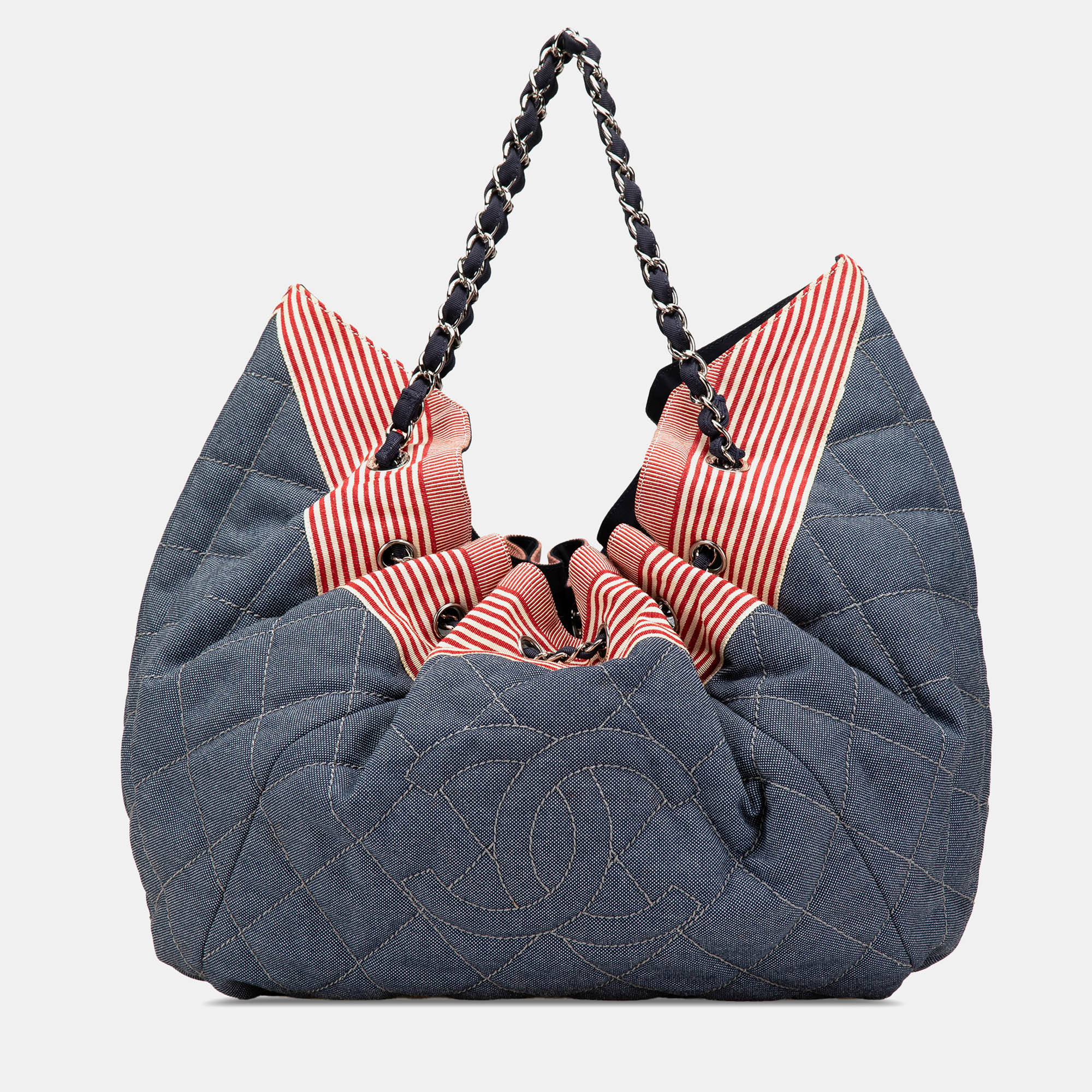 

Chanel Blue Large Quilted Denim Stretch Spirit Cabas Tote