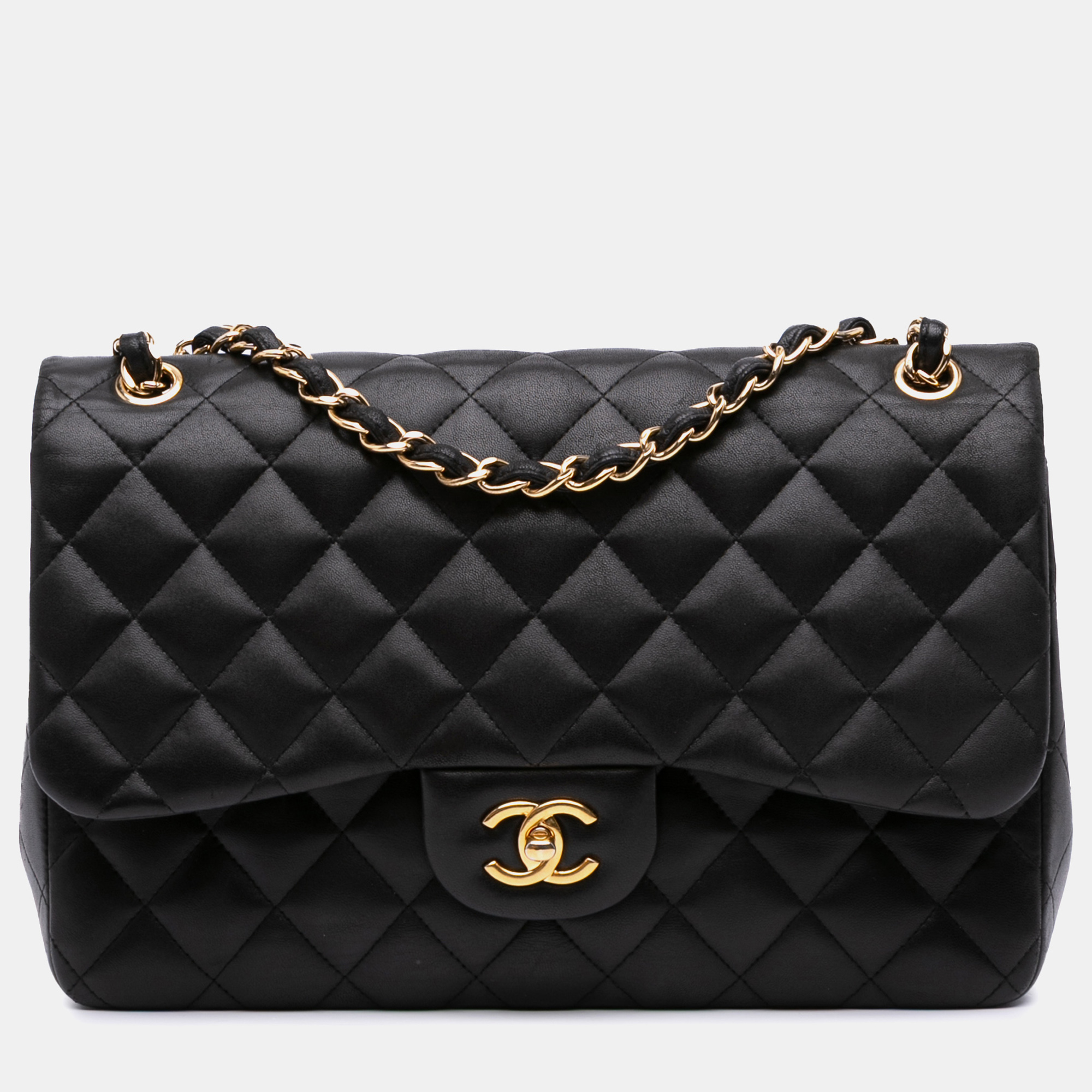 

Chanel Black Jumbo Classic Lambskin Double Flap