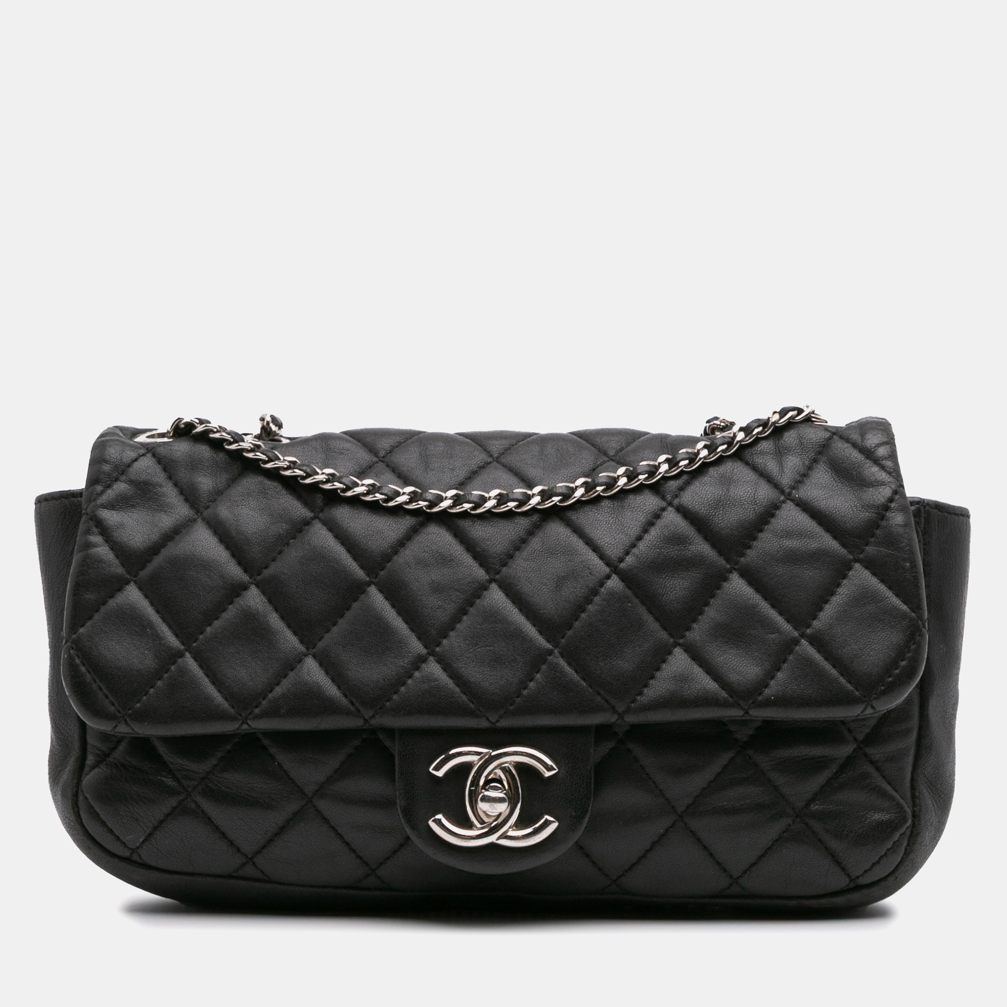 

Chanel Black Medium Quilted Lambskin Coco Rain Flap