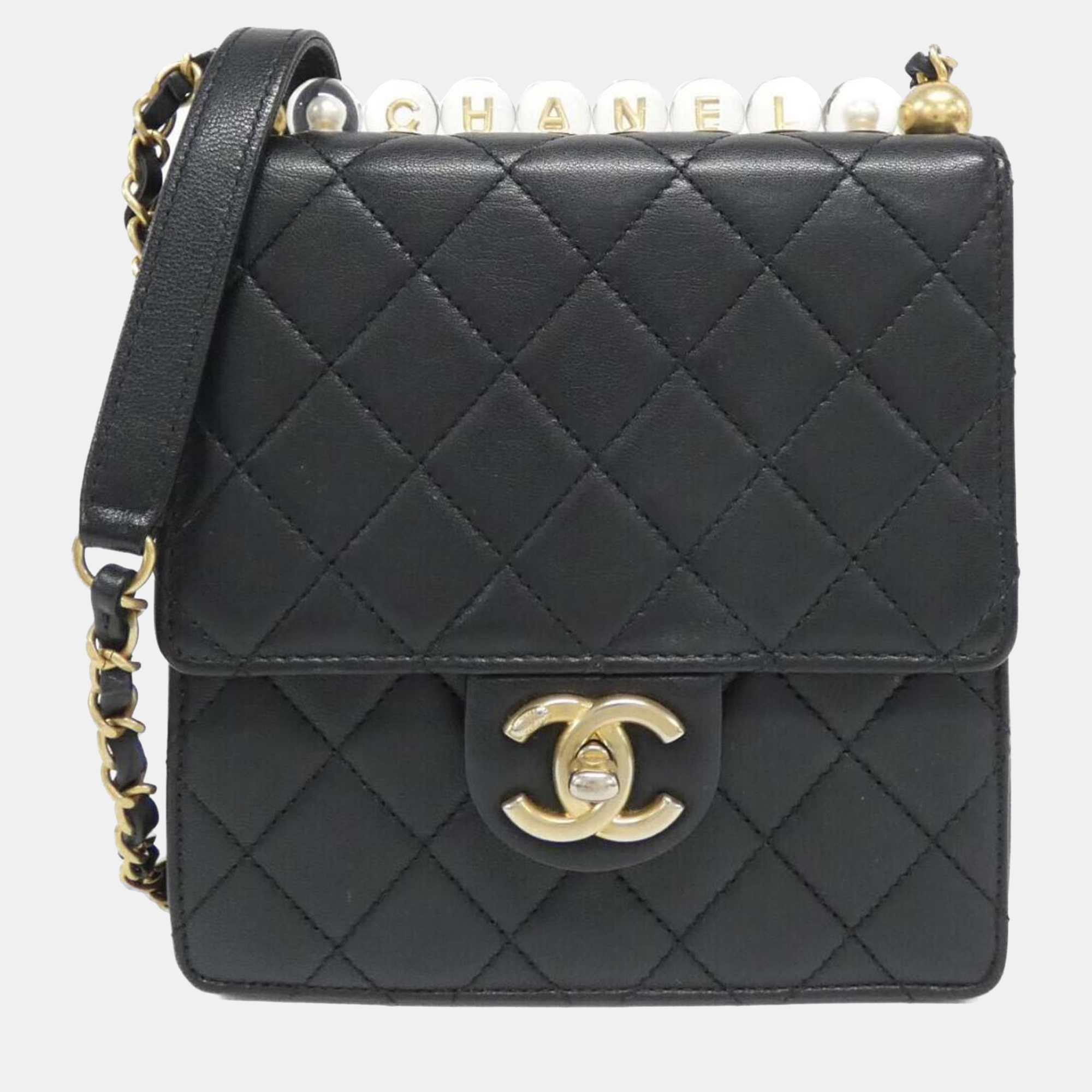 

Chanel Goatskin Shoulder Bag, Black