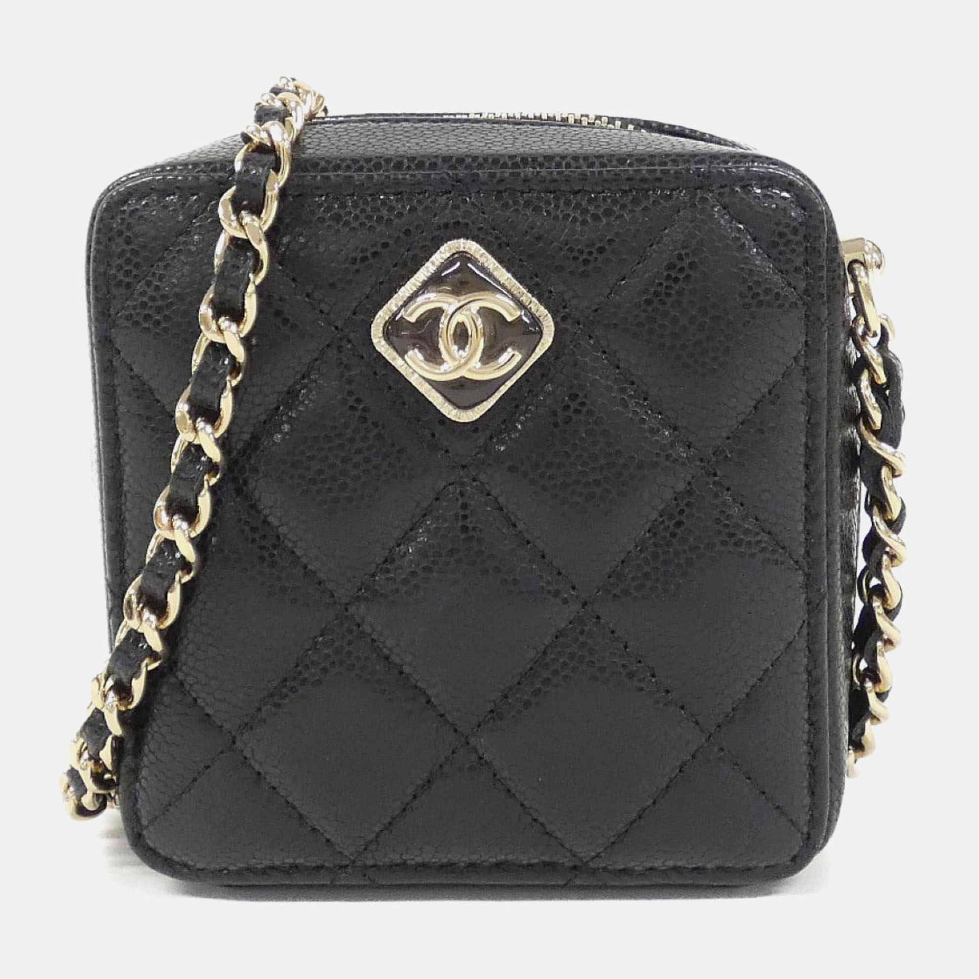 

Chanel Caviar leather Chain Clutch, Black