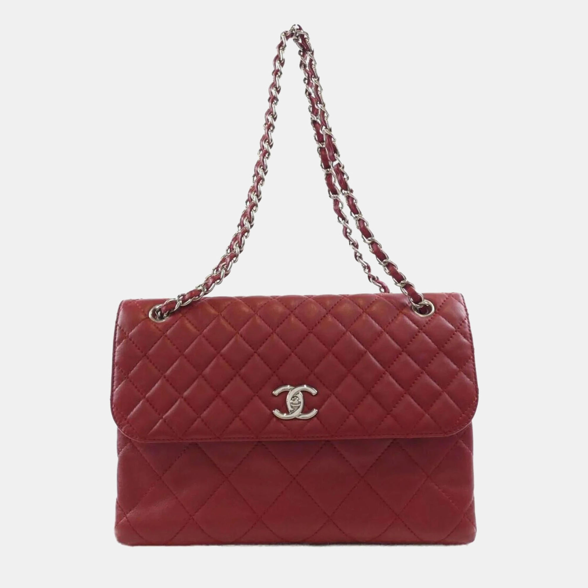 

Chanel Red Leather Flap CC Shoulder Bag