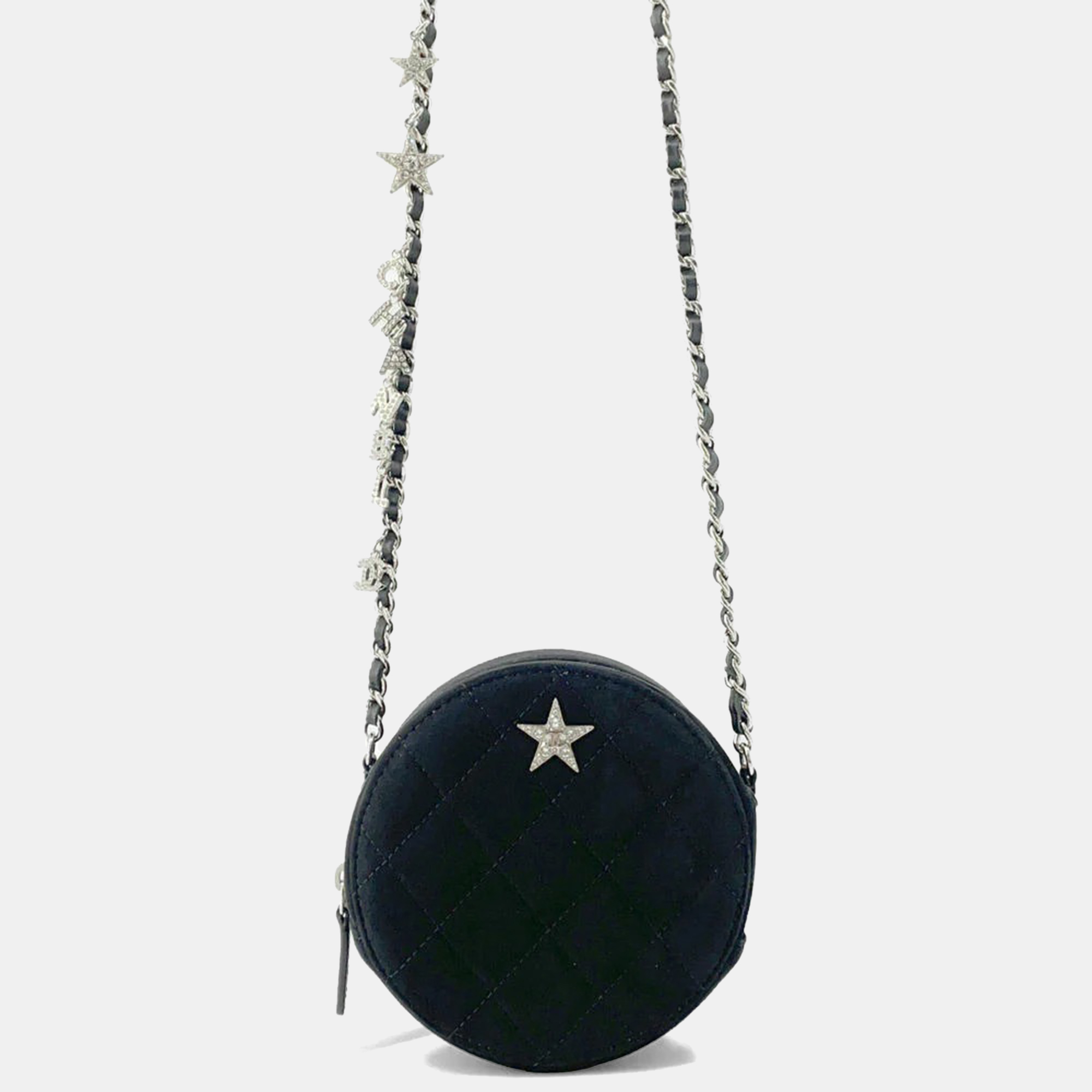 

Chanel Matelasse Star Motif Round Chain shoulder Black Suede